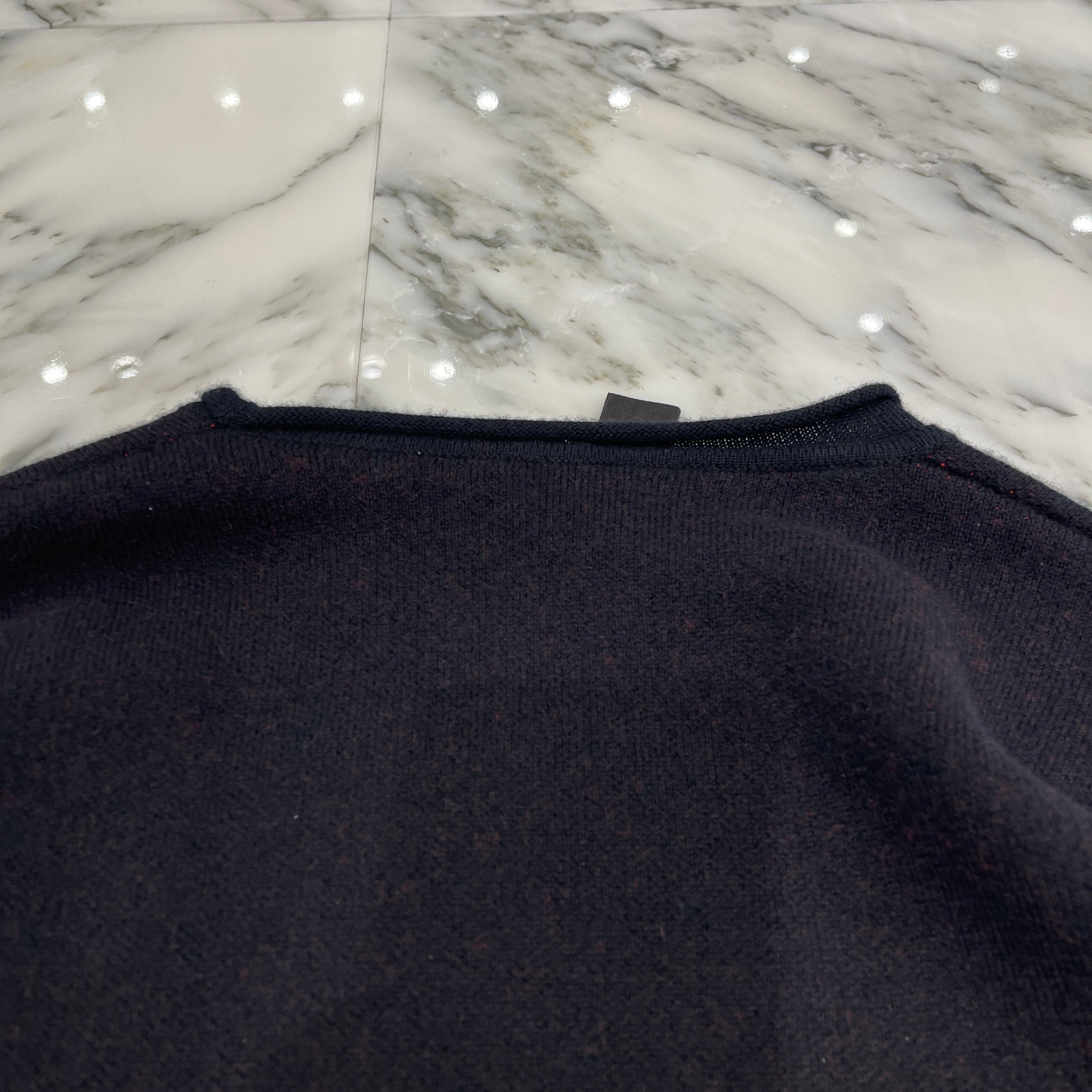 CHROME HEARTS Cemetery Cross Patent Leather Patch Cashmere Knit Sweater Size ONE SIZE（68～112） クロムハーツ セメタリークロス パテントレザーパッチ カシミヤ ニットセーター サイズONE SIZE（68～112）