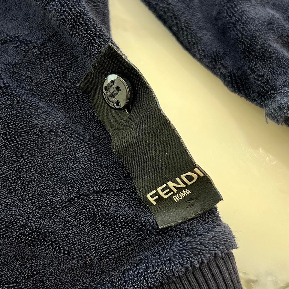 FENDI 2022SS Logo Sweat Pile Pullover Hoodie FY1102 A9RU Size S フェンディ ロゴ スウェット パイル地 プルオーバー フーディ サイズS
