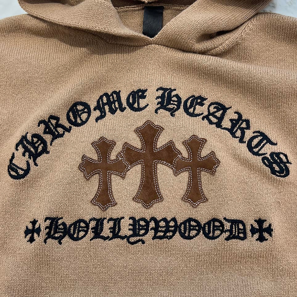CHROME HEARTS Y NOT King Taco 3Cemetery Cross Cashmere Pullover Hoodie Size M クロムハーツ ワイノット キングタコ 3セメタリークロス カシミアプルオーバーフーディー サイズM