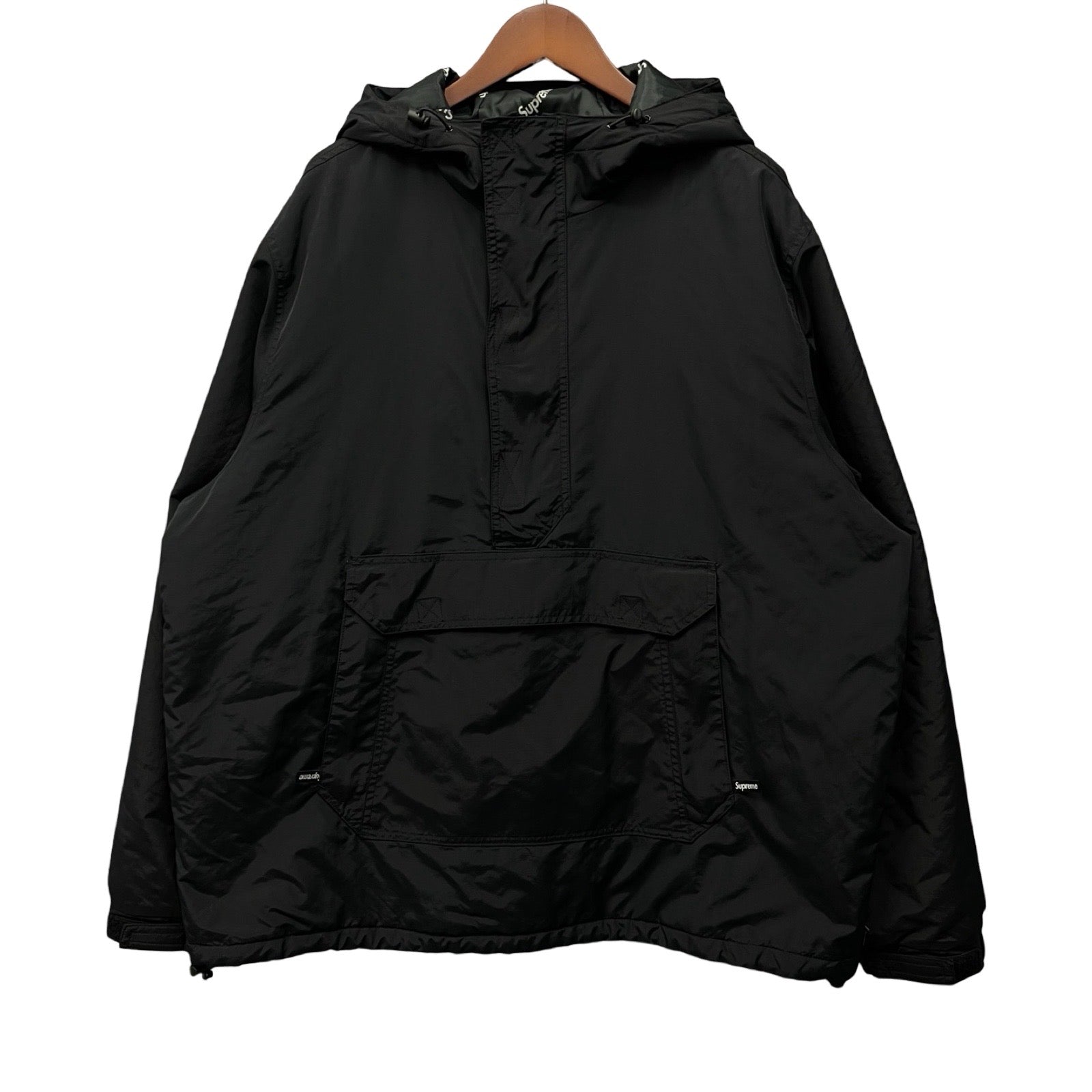 Supreme 2017AW Logo Half Zip Nylon Hooded Jacket Size XL