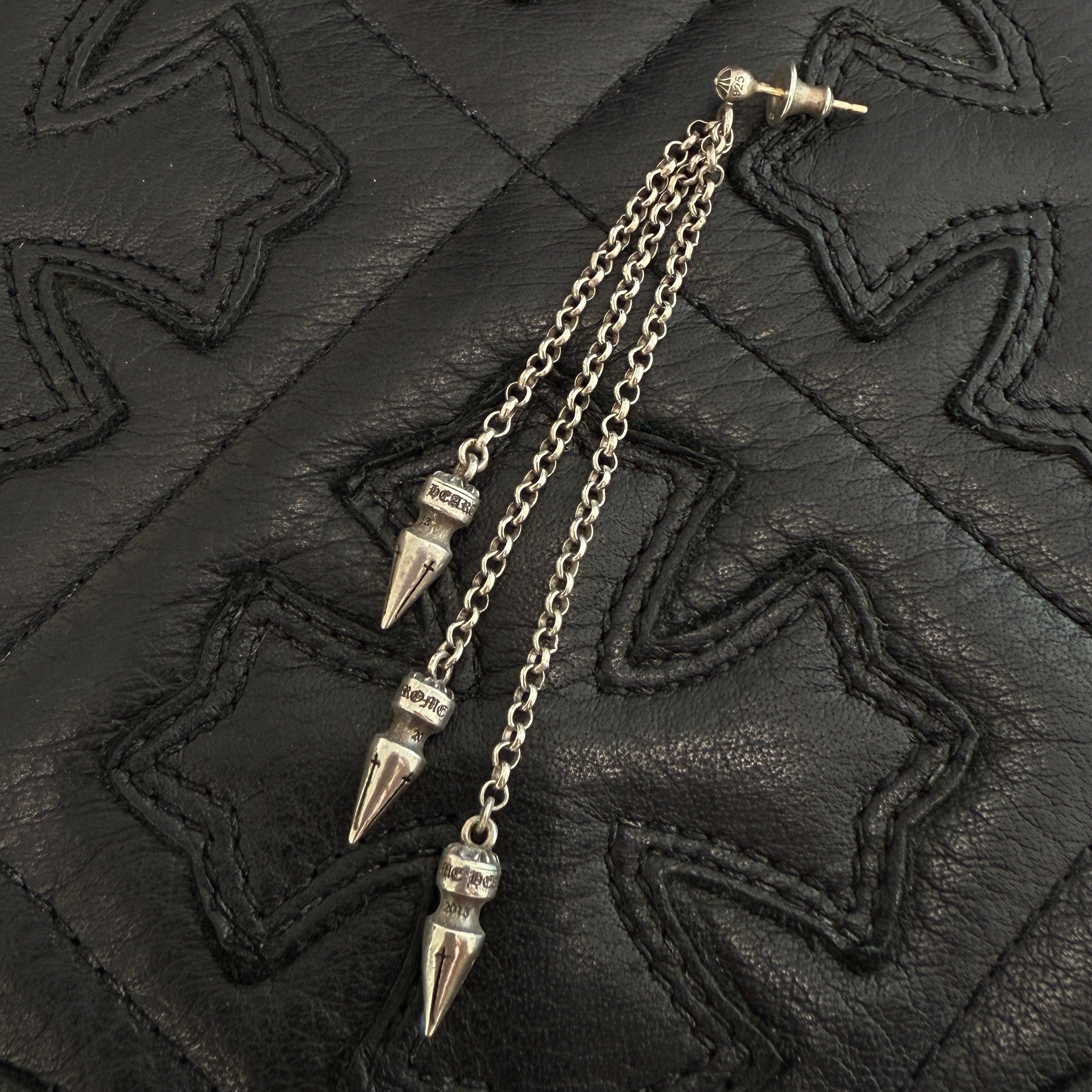 CHROME HEARTS Chain Spike 3 Drop Earring クロムハーツ チェーンスパイク 3ドロップ イヤリング ピアス