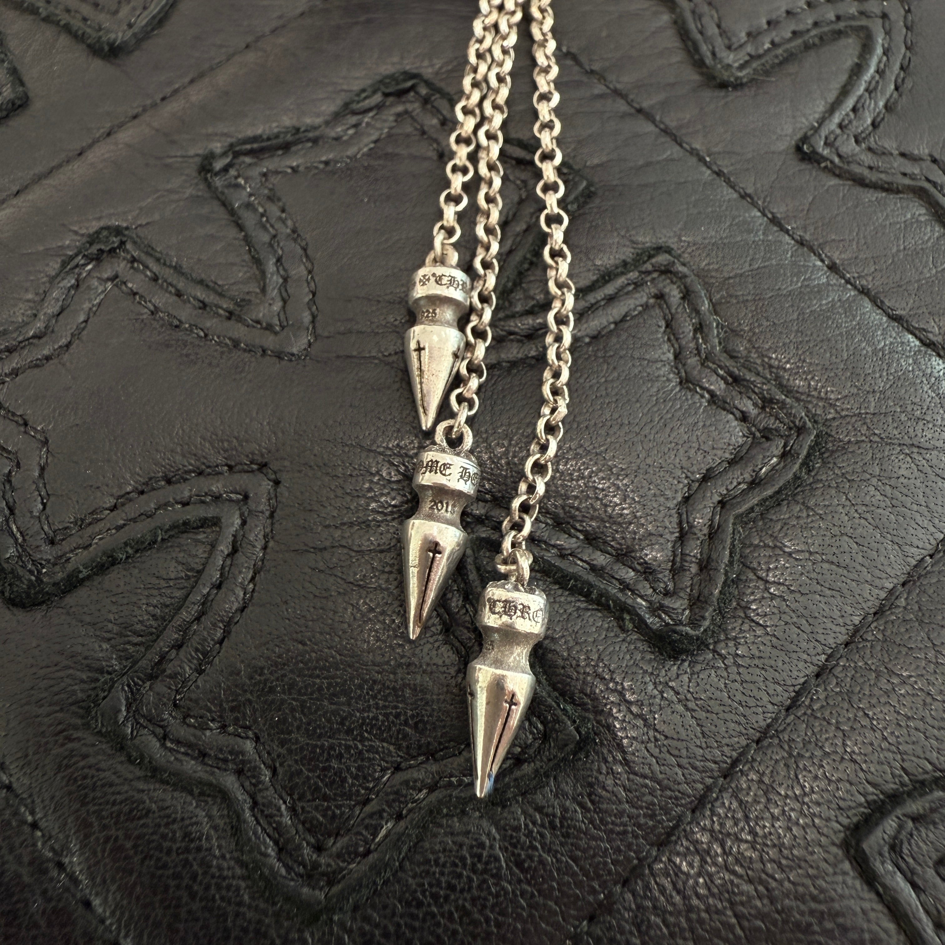 CHROME HEARTS Chain Spike 3 Drop Earring クロムハーツ チェーンスパイク 3ドロップ イヤリング ピアス