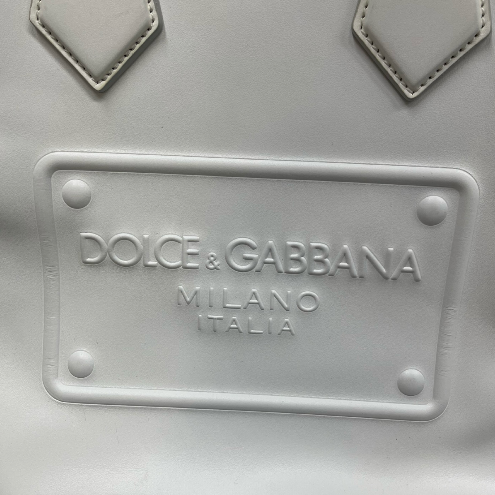 Dolce & Gabbana Calfskin Leather Leaf Logo Tote Bag