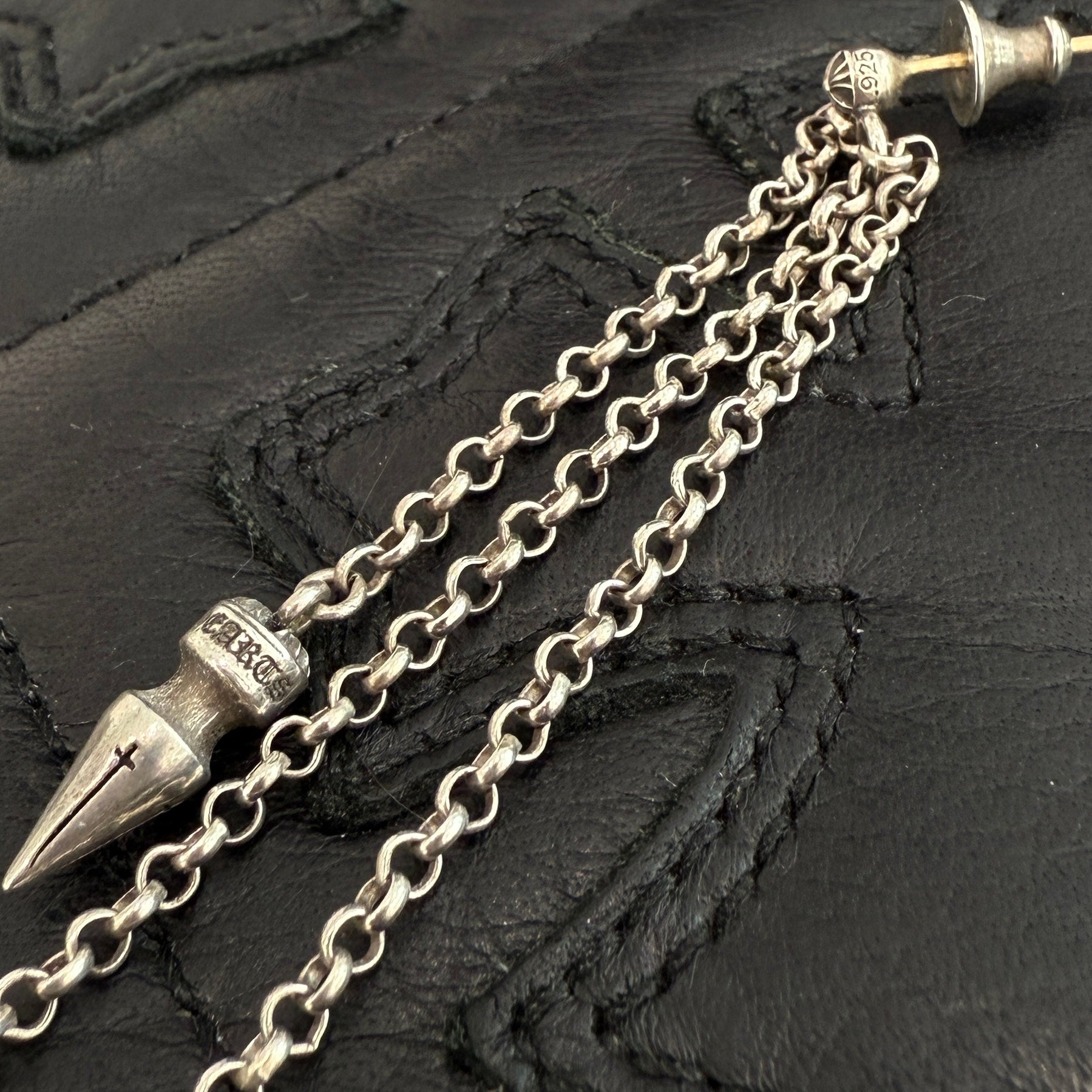 CHROME HEARTS Chain Spike 3 Drop Earring クロムハーツ チェーンスパイク 3ドロップ イヤリング ピアス