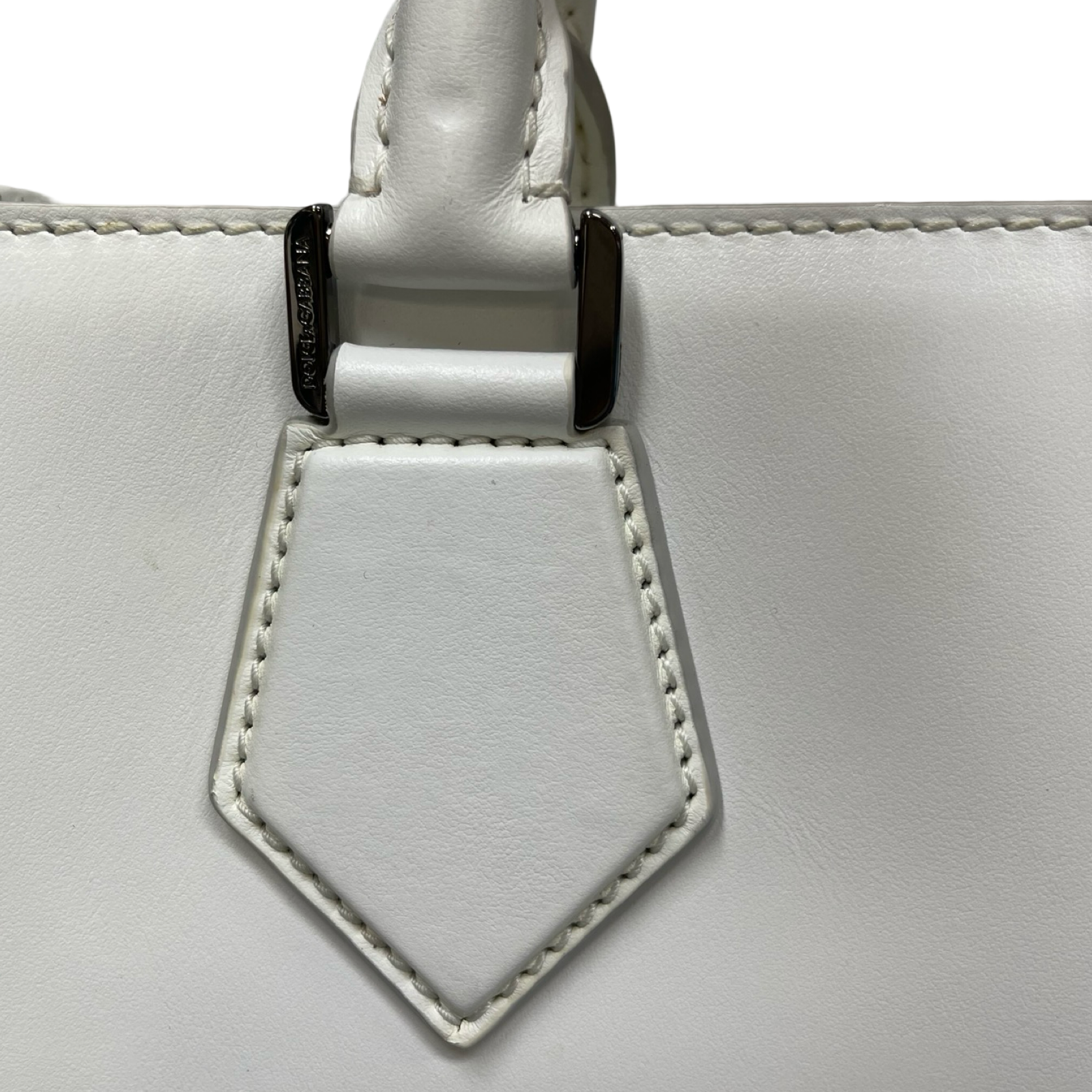 Dolce & Gabbana Calfskin Leather Leaf Logo Tote Bag