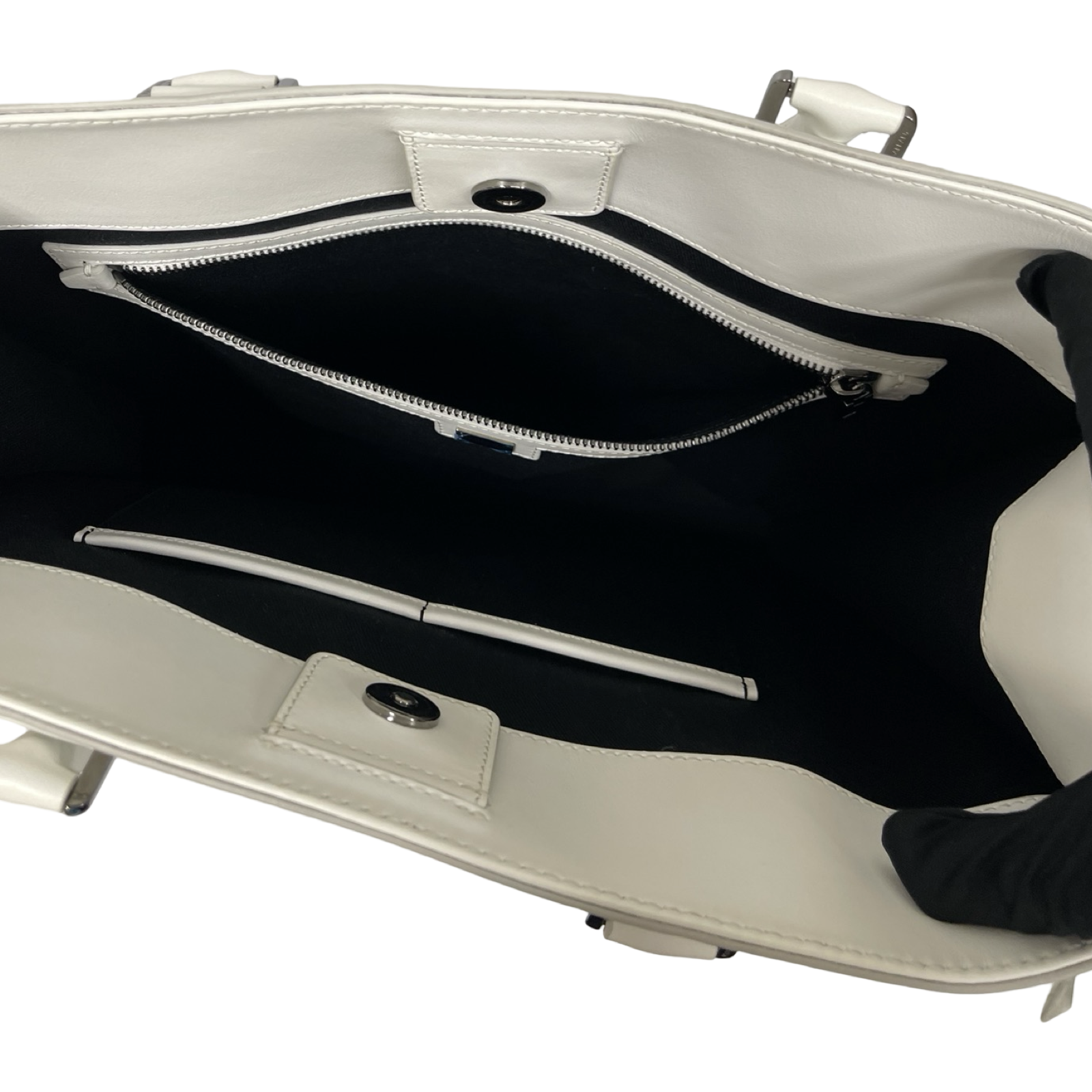 Dolce & Gabbana Calfskin Leather Leaf Logo Tote Bag