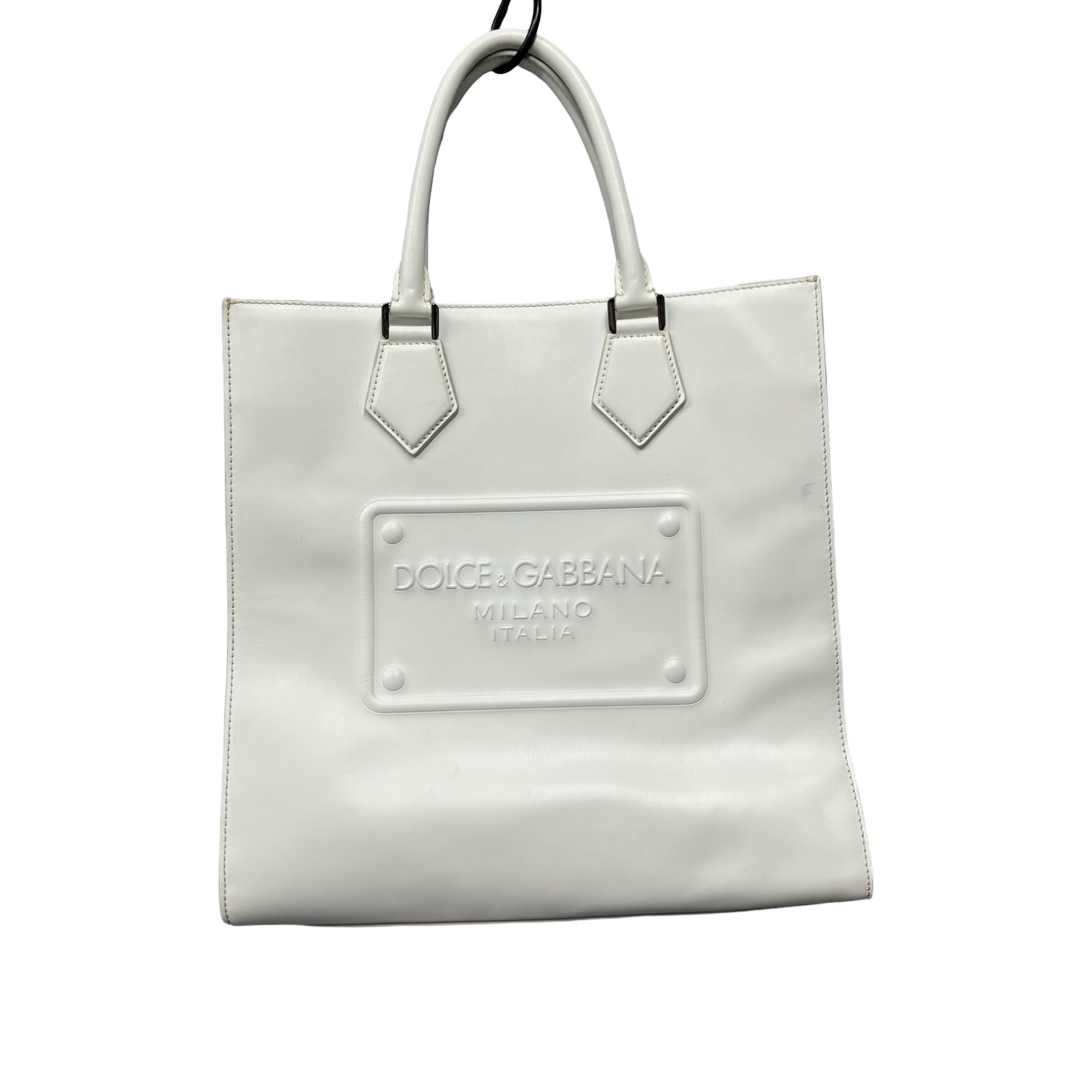 Dolce & Gabbana Calfskin Leather Leaf Logo Tote Bag