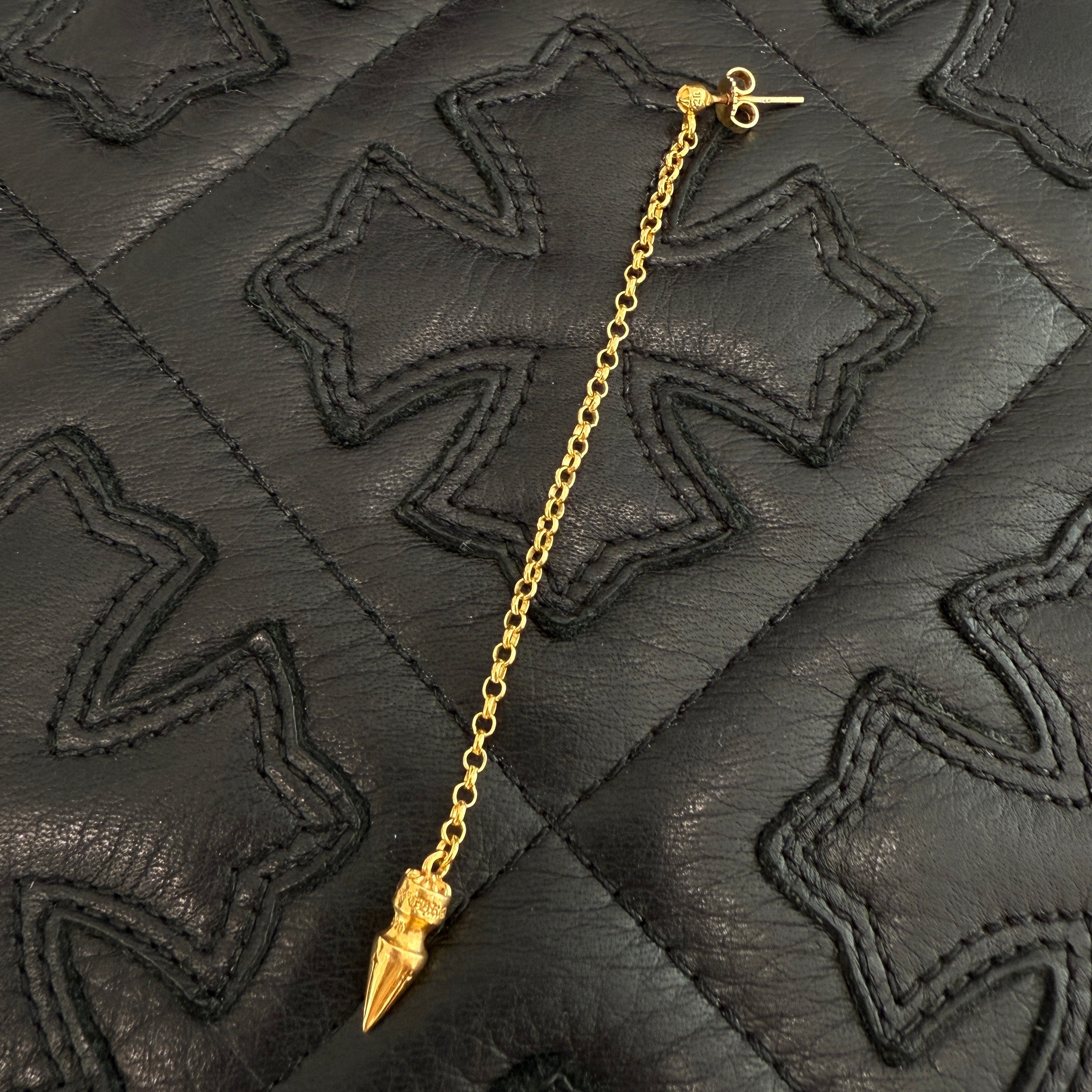 CHROME HEARTS 22K Chain Spike 1 Drop Earring クロムハーツ 22K チェーンスパイク 1ドロップ イヤリング ピアス