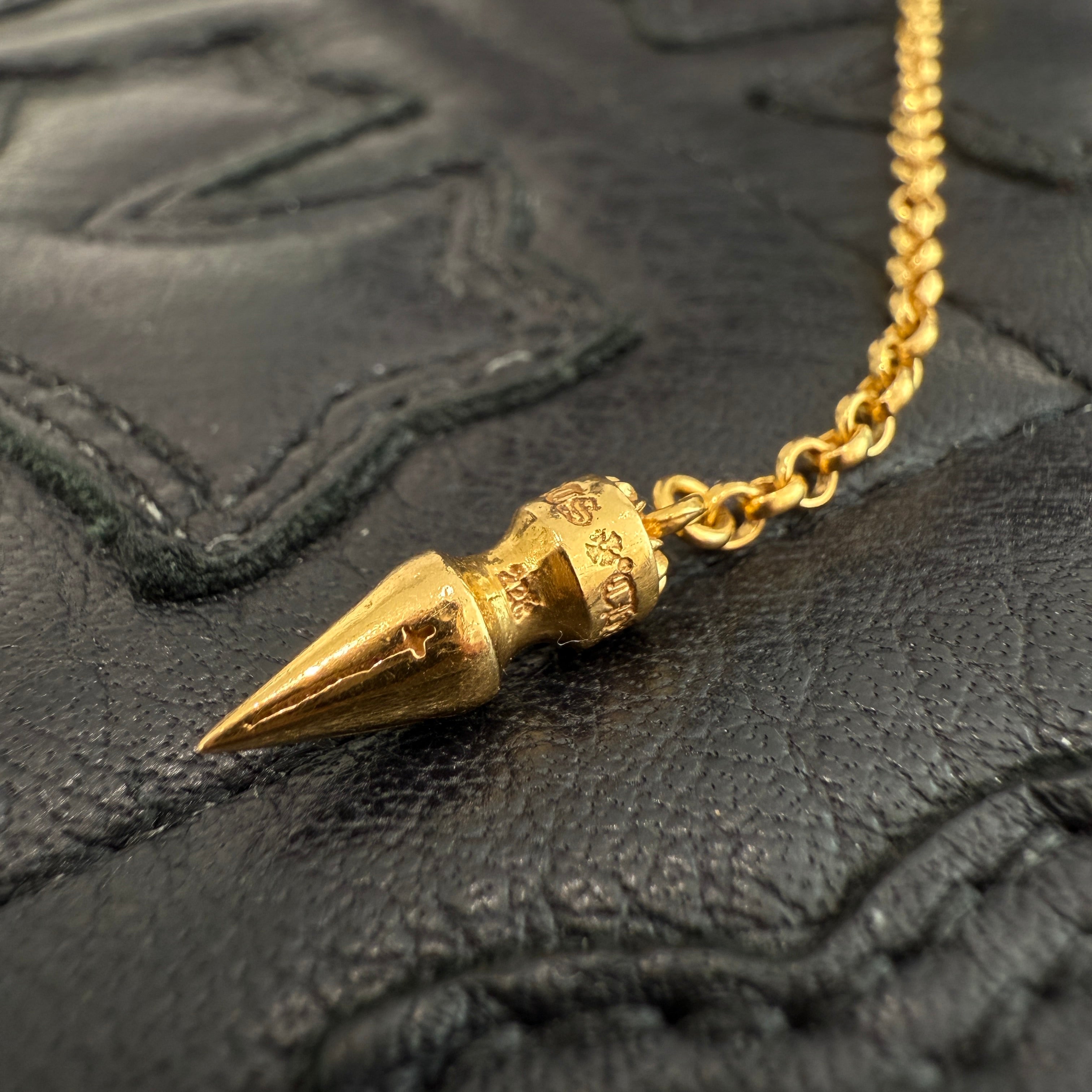 CHROME HEARTS 22K Chain Spike 1 Drop Earring クロムハーツ 22K チェーンスパイク 1ドロップ イヤリング ピアス