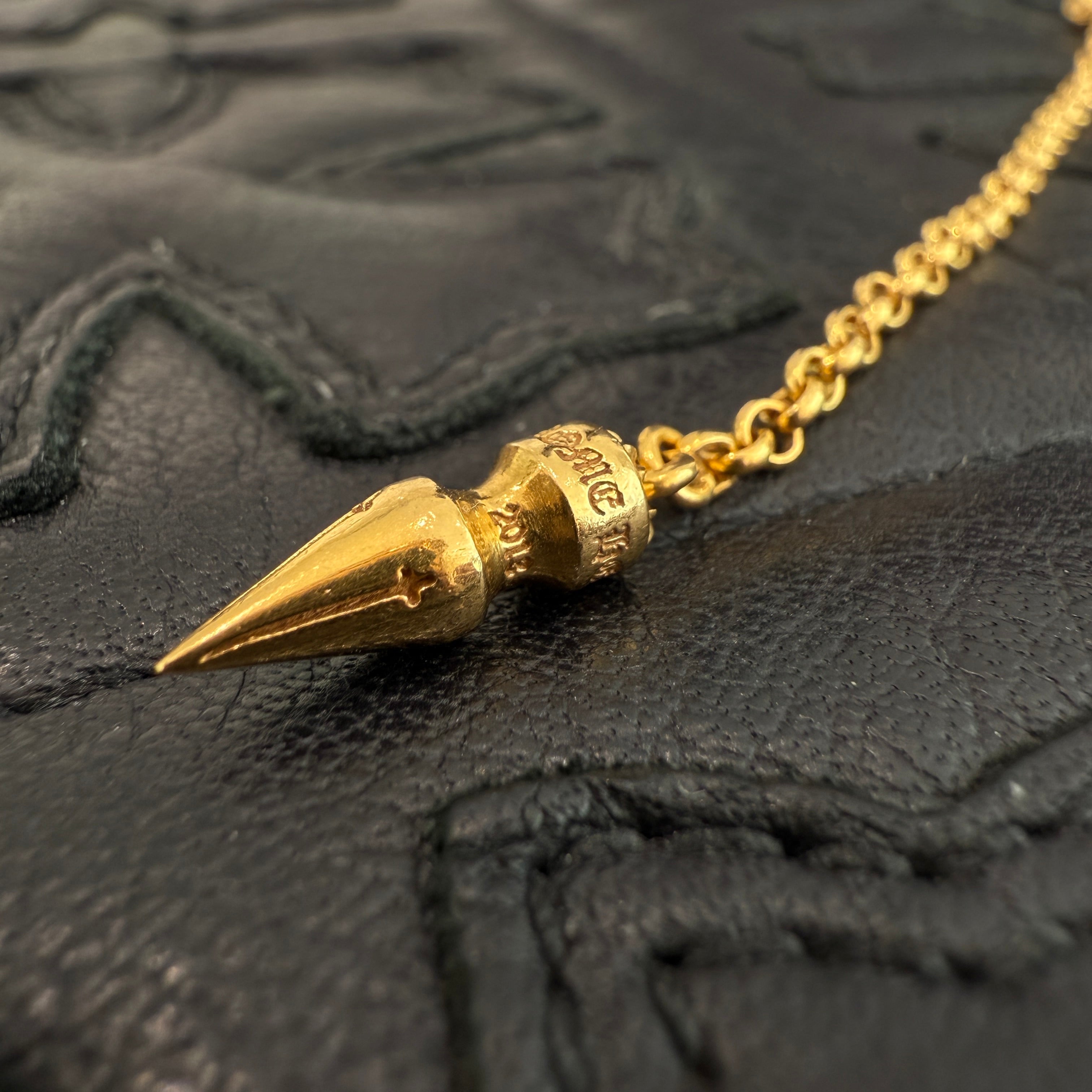 CHROME HEARTS 22K Chain Spike 1 Drop Earring クロムハーツ 22K チェーンスパイク 1ドロップ イヤリング ピアス