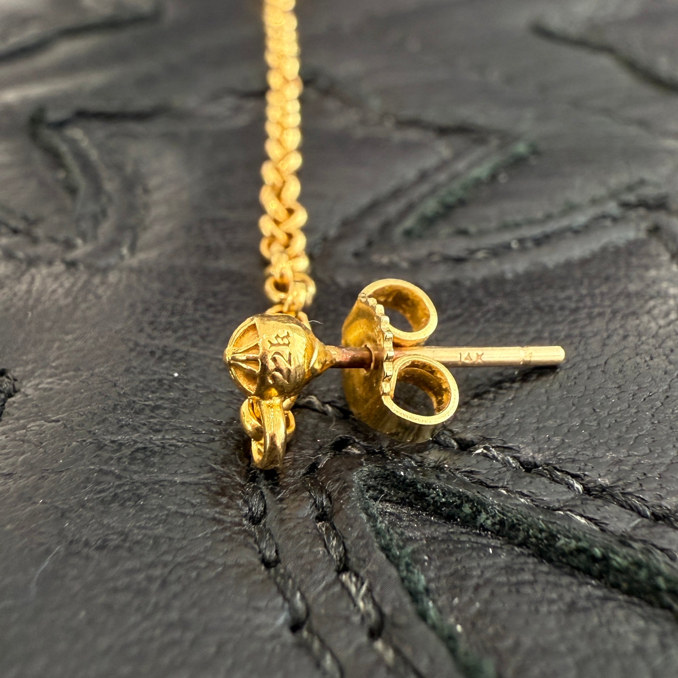 CHROME HEARTS 22K Chain Spike 1 Drop Earring クロムハーツ 22K