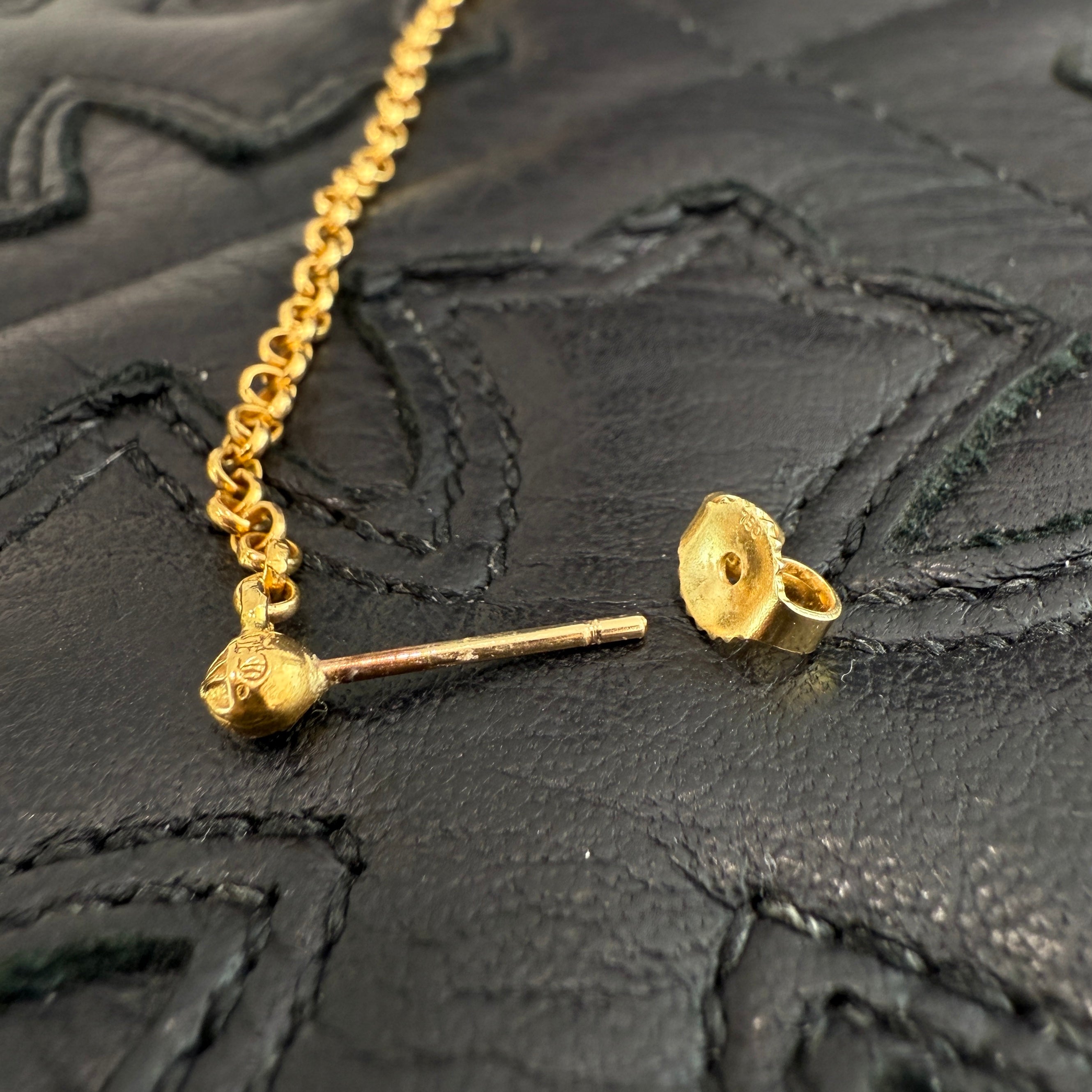 CHROME HEARTS 22K Chain Spike 1 Drop Earring クロムハーツ 22K チェーンスパイク 1ドロップ イヤリング ピアス