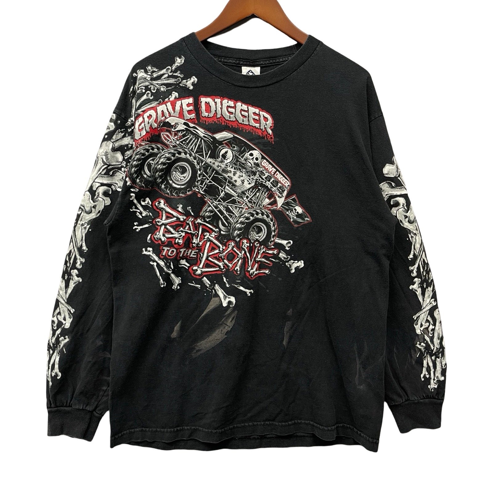 Vintage 00's Grave Digger Bad To The Bone 2000 L/S Tee Size L