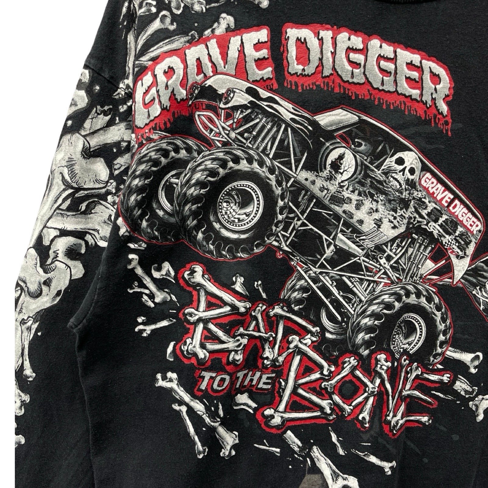 Vintage 00's Grave Digger Bad To The Bone 2000 L/S Tee Size L