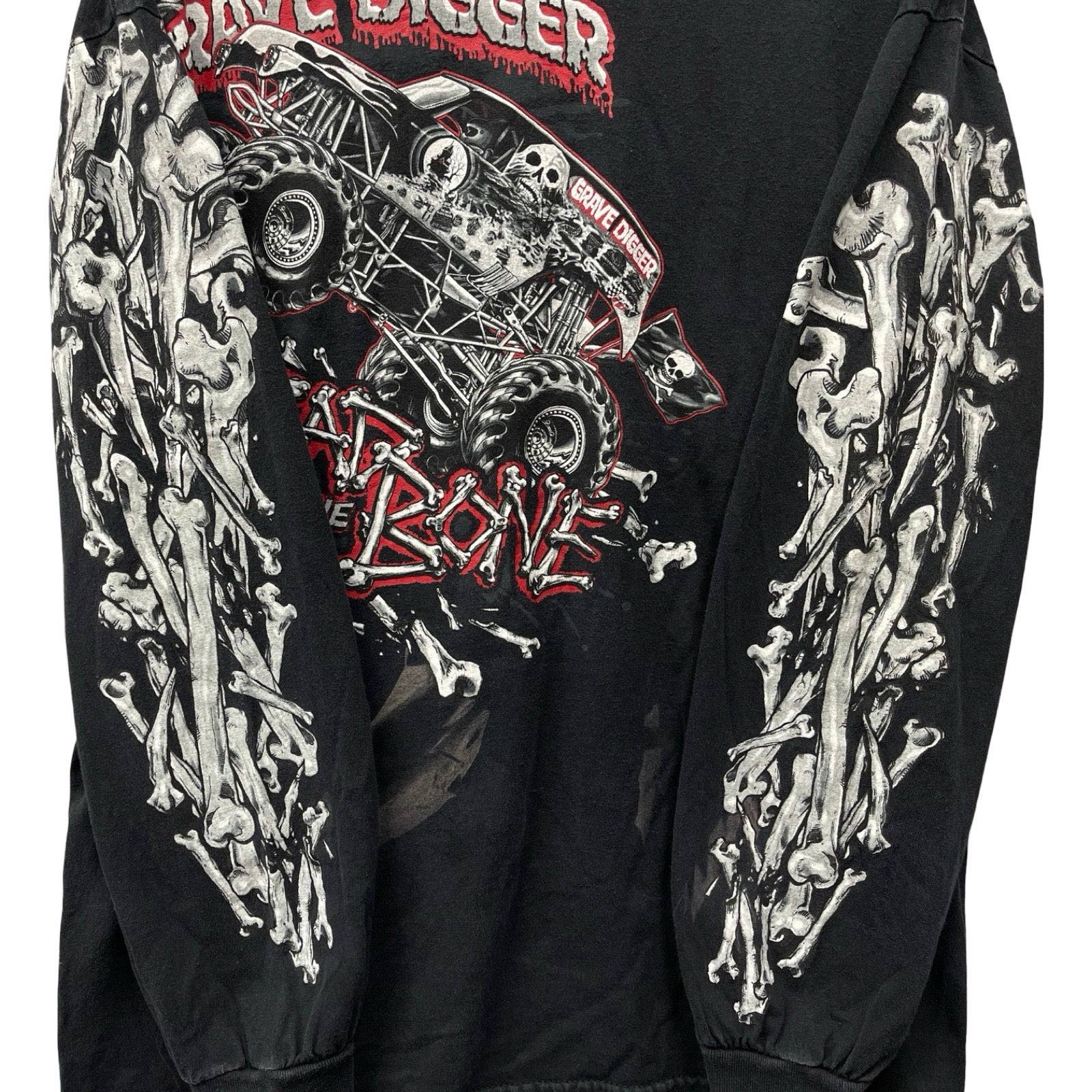 Vintage 00's Grave Digger Bad To The Bone 2000 L/S Tee Size L