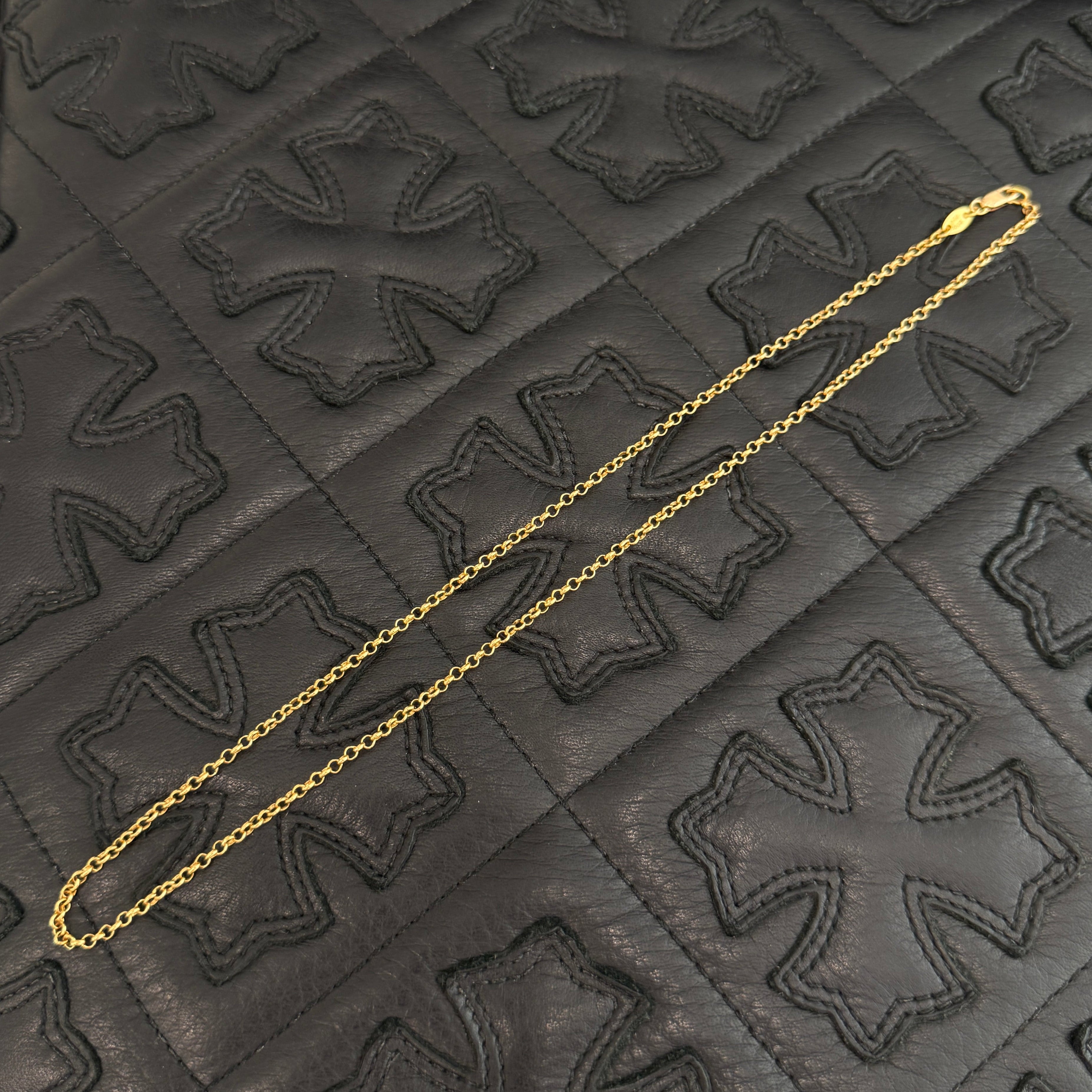 CHROME HEARTS 22K Roll Chain Necklace Size 18 Inch クロムハーツ 22K ロールチェーン ネックレス サイズ18インチ