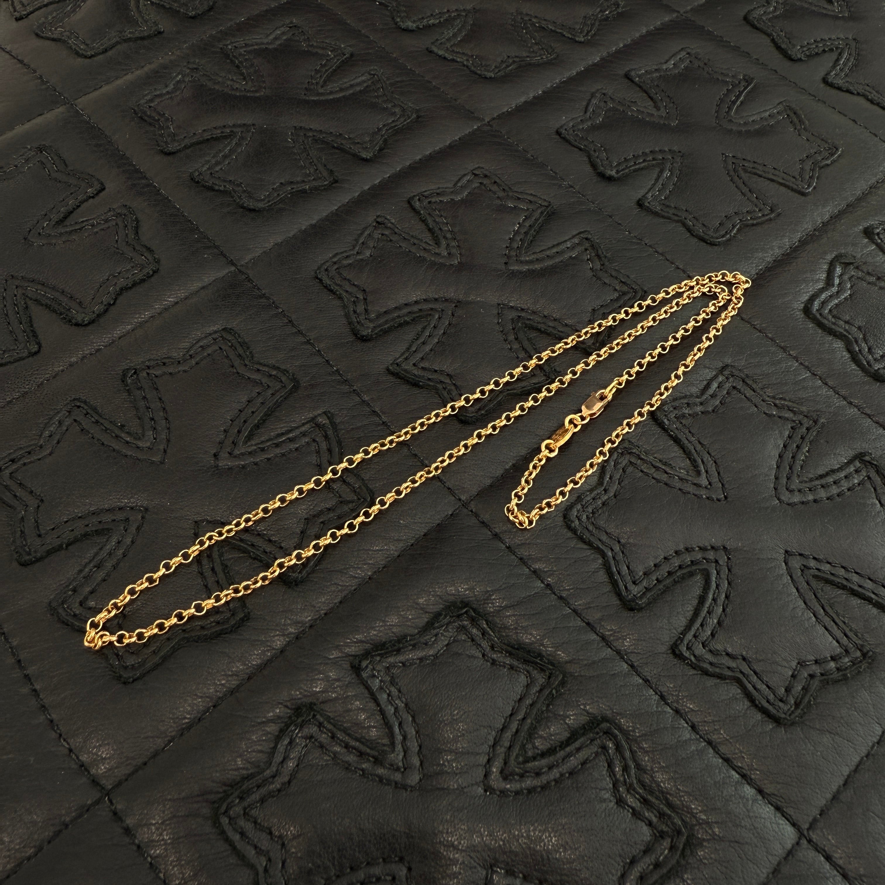 CHROME HEARTS 22K Roll Chain Necklace Size 18 Inch クロムハーツ 22K ロールチェーン ネックレス サイズ18インチ