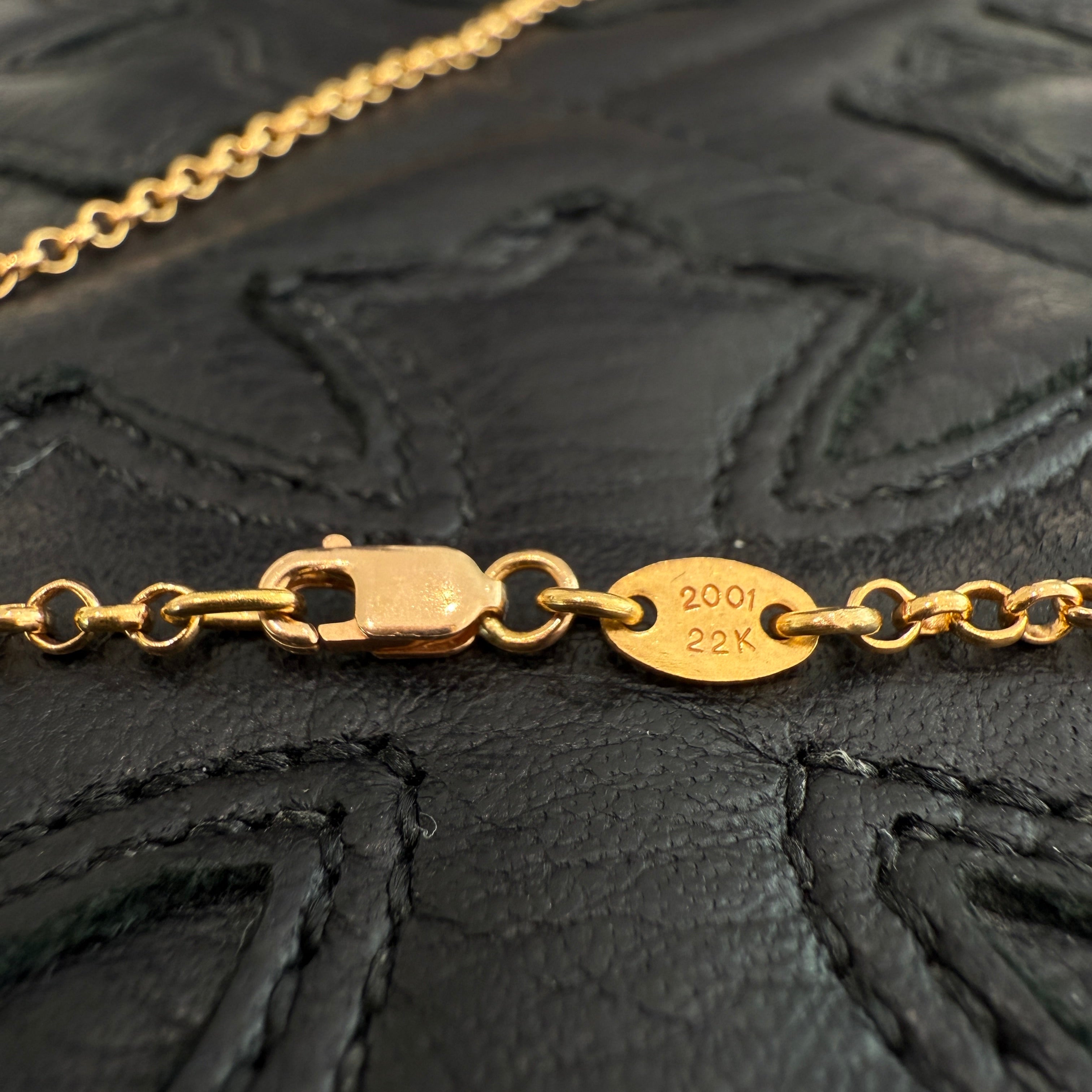 CHROME HEARTS 22K Roll Chain Necklace Size 18 Inch クロムハーツ 22K ロールチェーン ネックレス サイズ18インチ