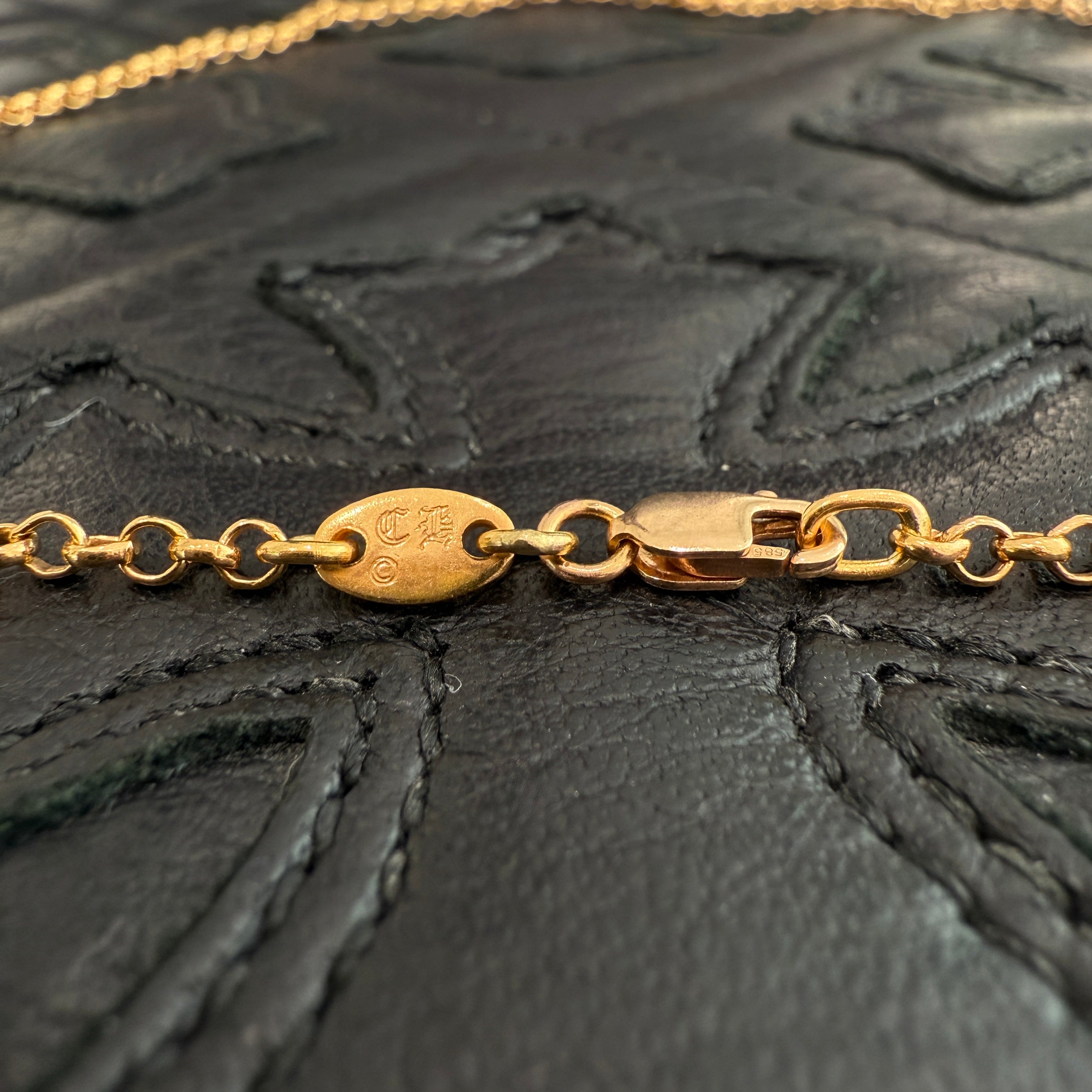 CHROME HEARTS 22K Roll Chain Necklace Size 18 Inch クロムハーツ 22K ロールチェーン ネックレス サイズ18インチ