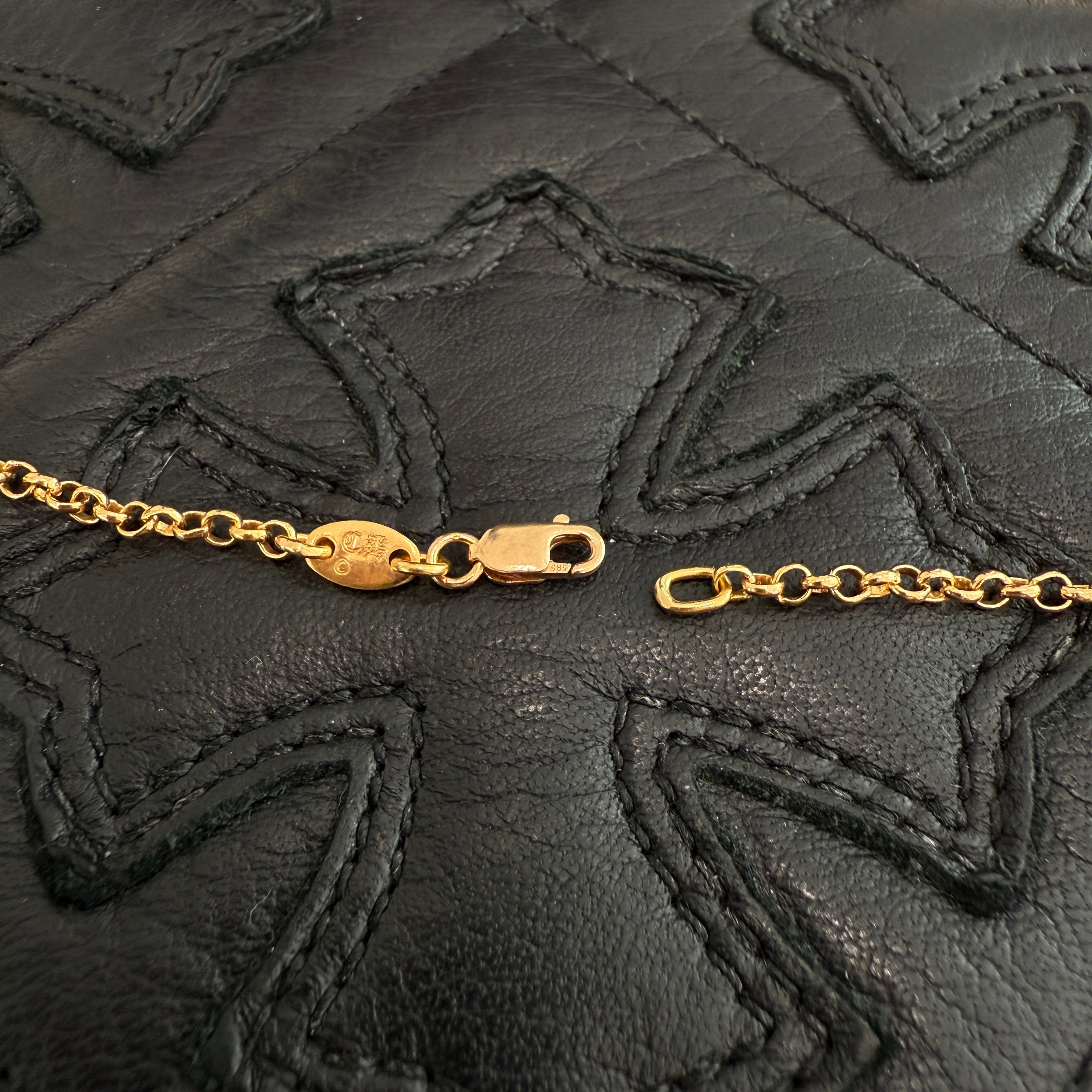 CHROME HEARTS 22K Roll Chain Necklace Size 18 Inch クロムハーツ 22K ロールチェーン ネックレス サイズ18インチ