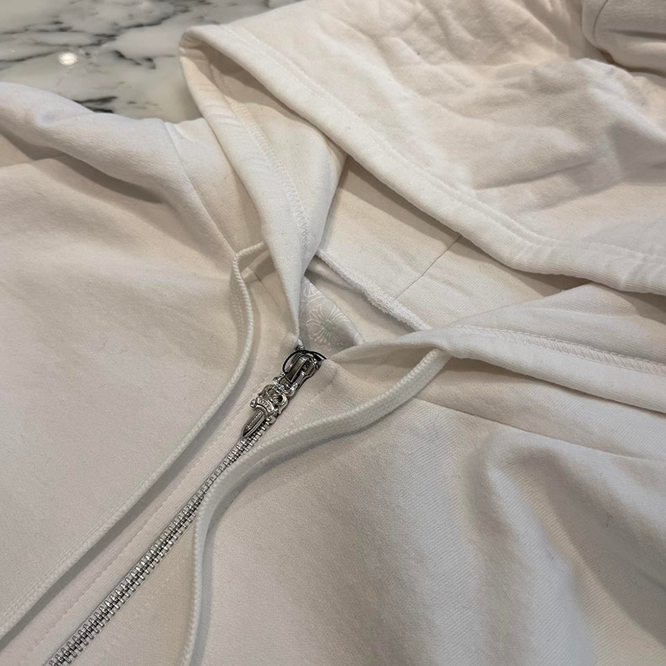 CHROME HEARTS Vertical Logo Zip Up Hoodie Size L クロムハーツ ヴァーティカルロゴ ジップアップ フーディー サイズL