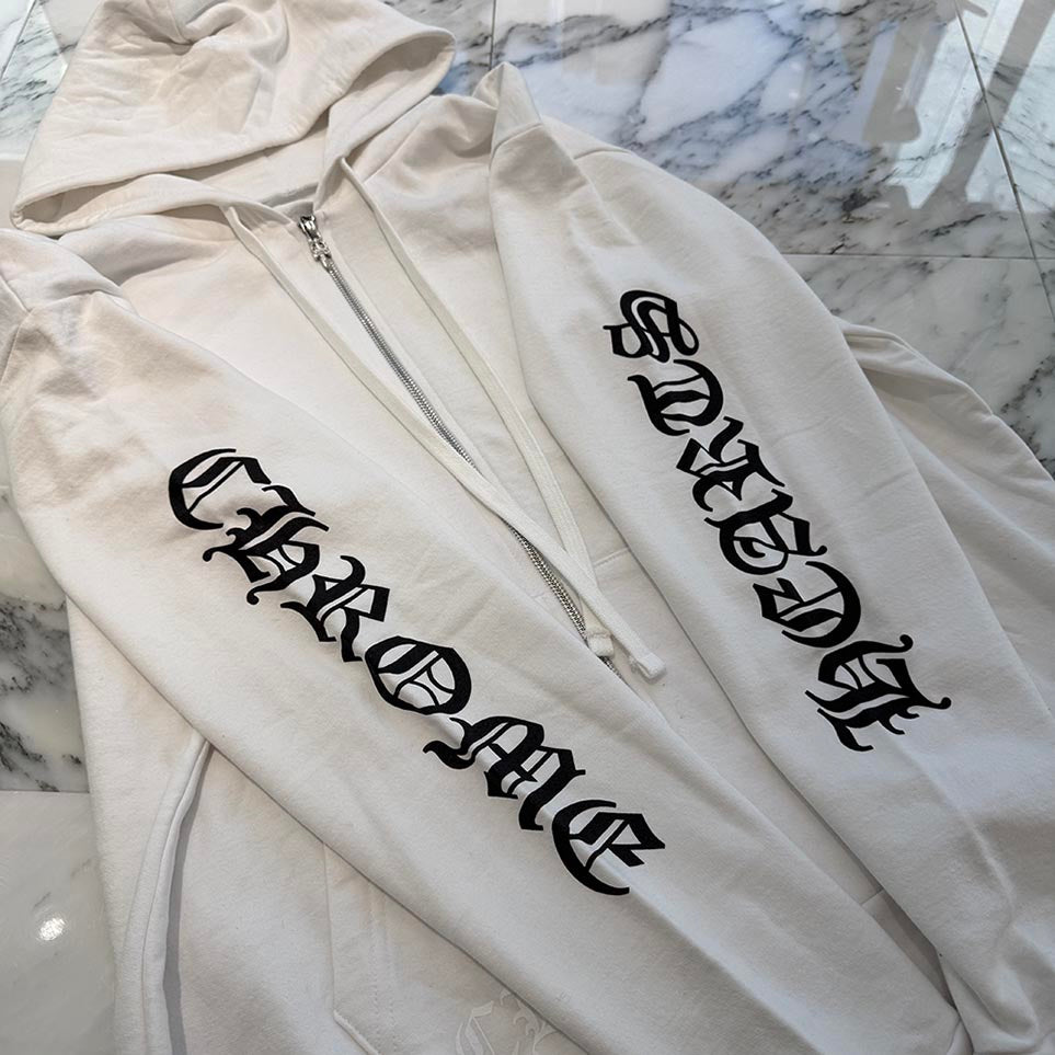 CHROME HEARTS Vertical Logo Zip Up Hoodie Size L クロムハーツ ヴァーティカルロゴ ジップアップ フーディー サイズL