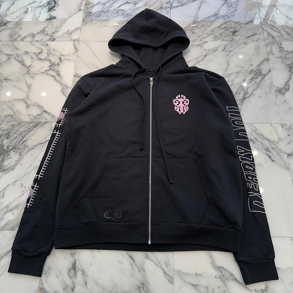 CHROME HEARTS × DEADLY DOLL 2025AW Vine Dagger Horseshoe Print Zip