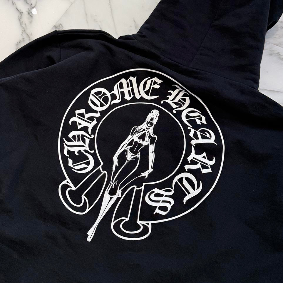 CHROME HEARTS × DEADLY DOLL 2025AW Vine Dagger Horseshoe Print Zip