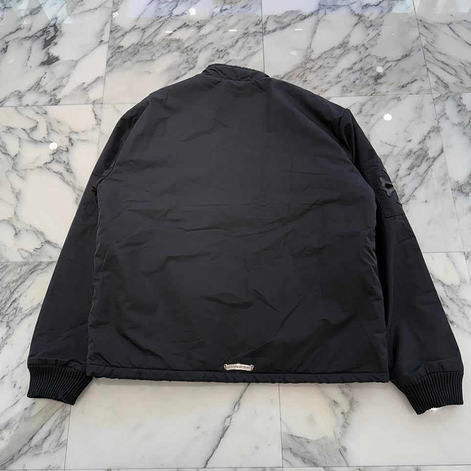 CHROME HEARTS Red 3 Cross Leather Patch Racing Zip Up Jacket Size M クロムハーツ レッド3クロス レザーパッチ レーシング ジップアップ ジャケット サイズM