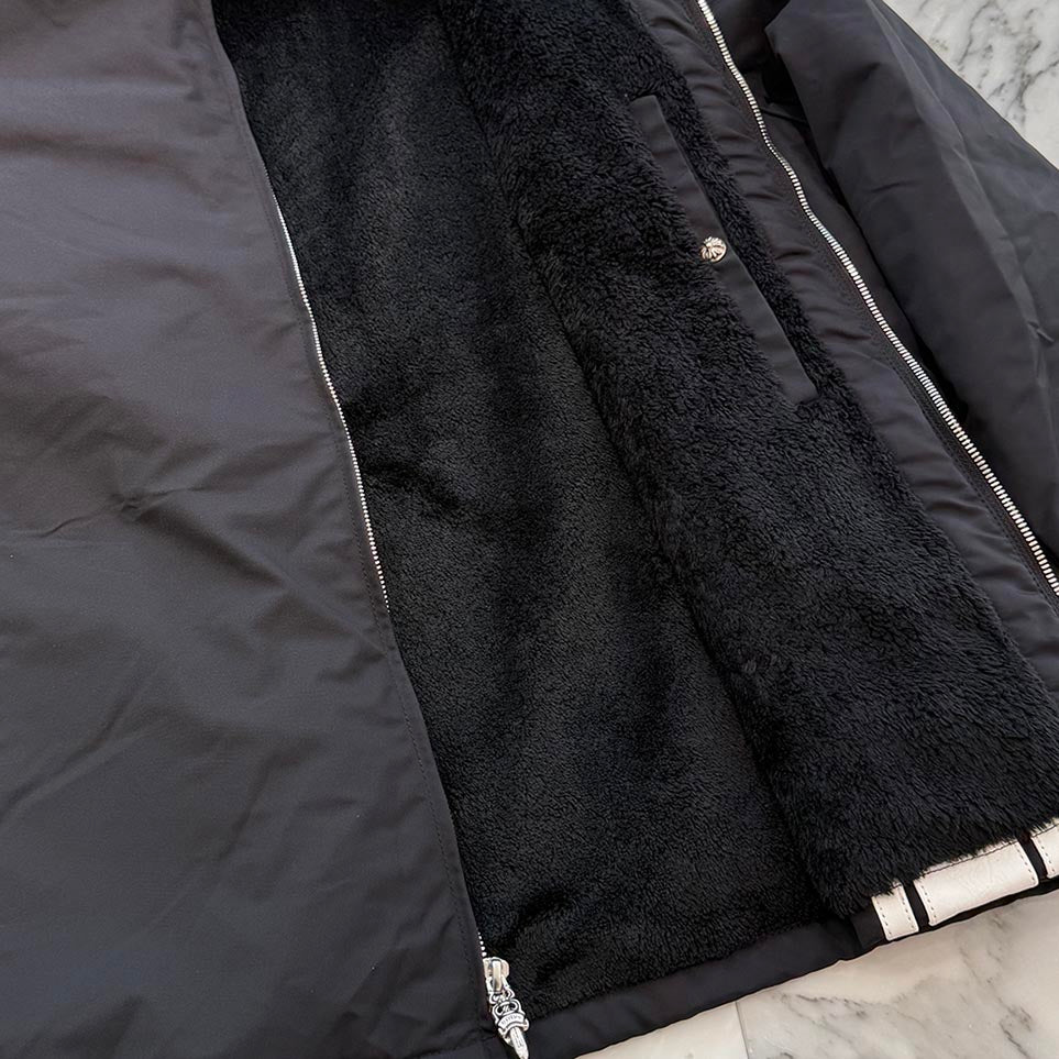 CHROME HEARTS Red 3 Cross Leather Patch Racing Zip Up Jacket Size L クロムハーツ レッド3クロス レザーパッチ レーシング ジップアップ ジャケット サイズL