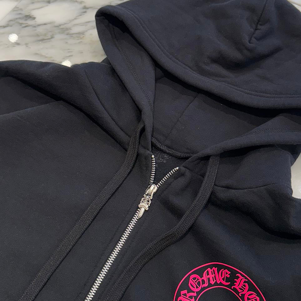 CHROME HEARTS 2025AW Floral Cross Horseshoe Zip Up Hoodie Size L クロムハーツ フローラルクロス ホースシュー ジップアップフーディ サイズL