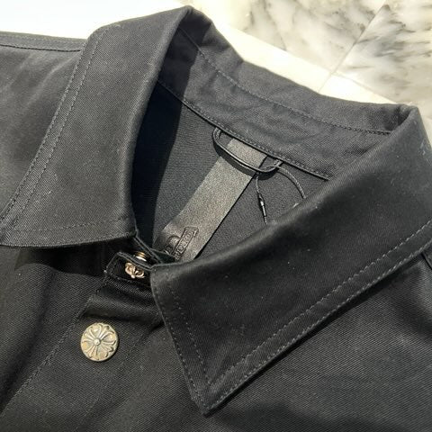 CHROME HEARTS Y NOT Leopard Leather Cross Patch WORK DOG Jacket Size XXL クロムハーツ ワイノット レオパード レザークロスパッチ ワークドッグ ジャケット サイズXXL