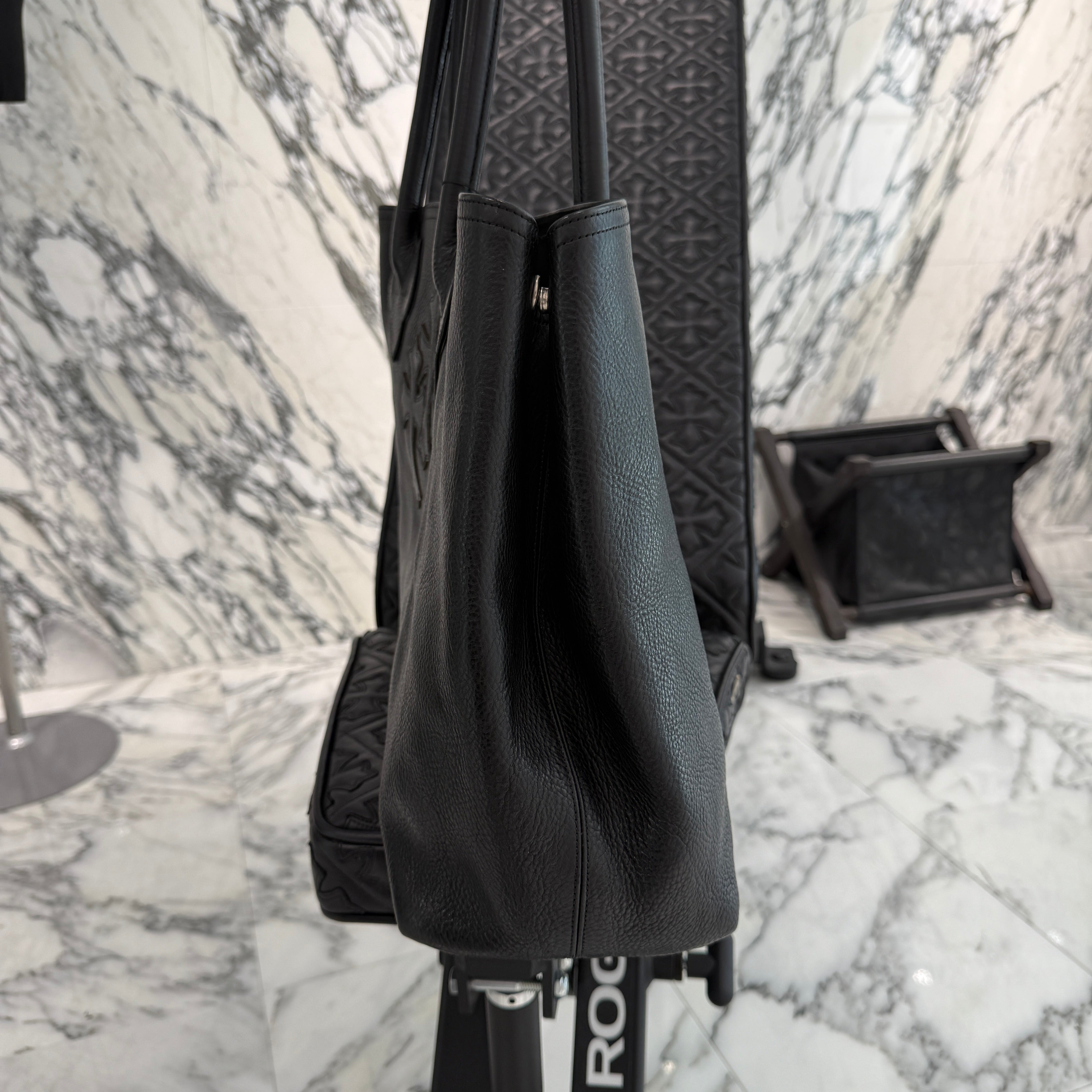 CHROME HEARTS 3 Cemetery Cross Patch FS Leather Tote Bag クロムハーツ 3セメタリークロスパッチ FS レザートートバッグ