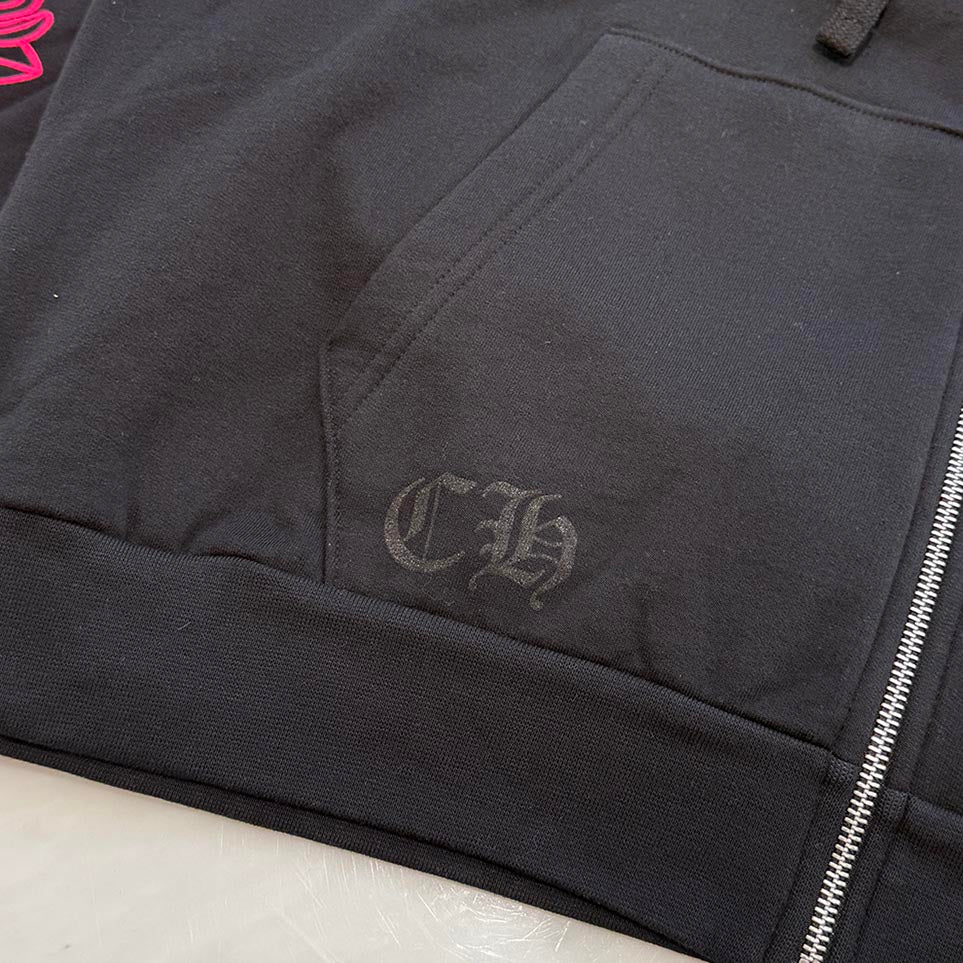 CHROME HEARTS 2025AW Floral Cross Horseshoe Zip Up Hoodie Size L クロムハーツ フローラルクロス ホースシュー ジップアップフーディ サイズL