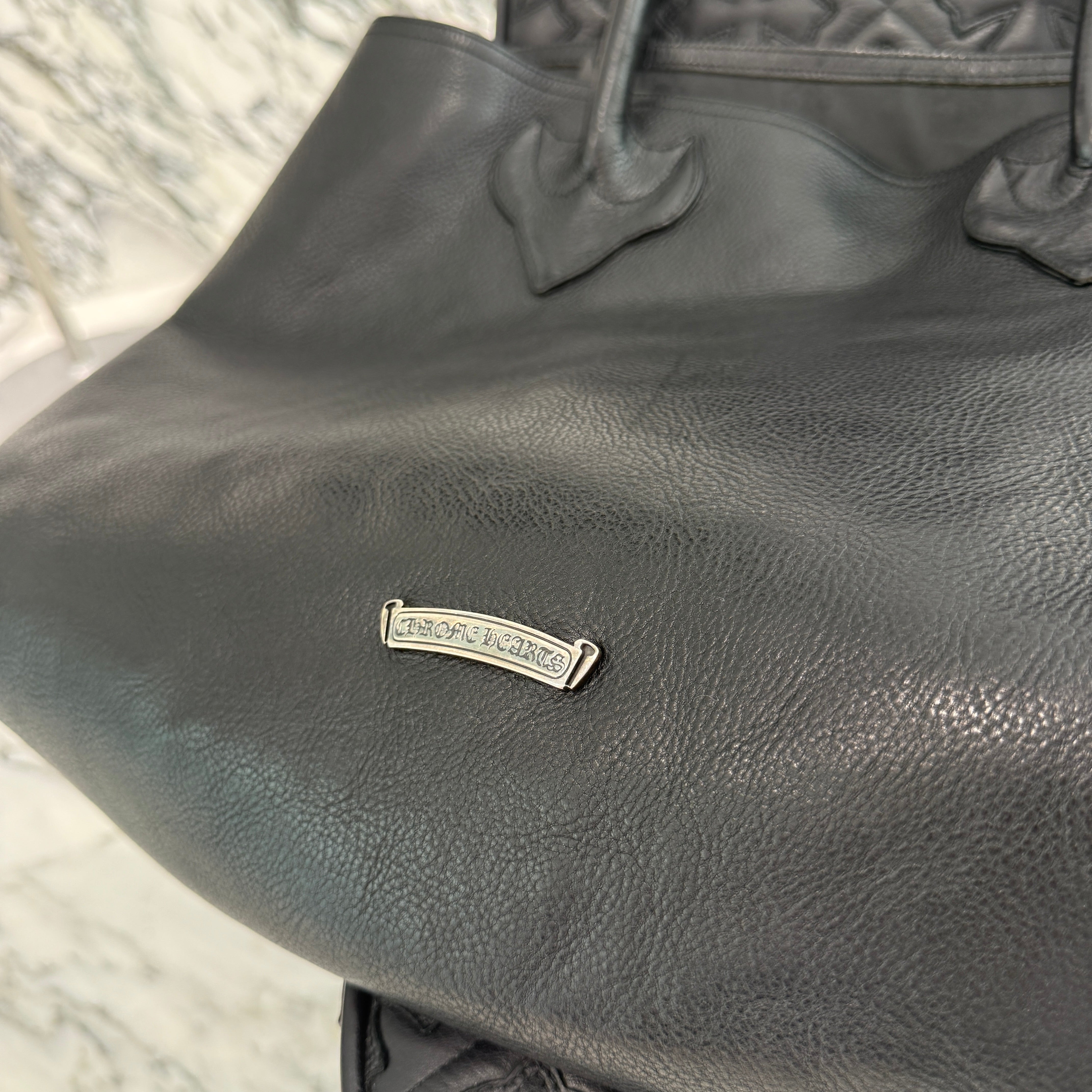 CHROME HEARTS 3 Cemetery Cross Patch FS Leather Tote Bag クロムハーツ 3セメタリークロスパッチ FS レザートートバッグ