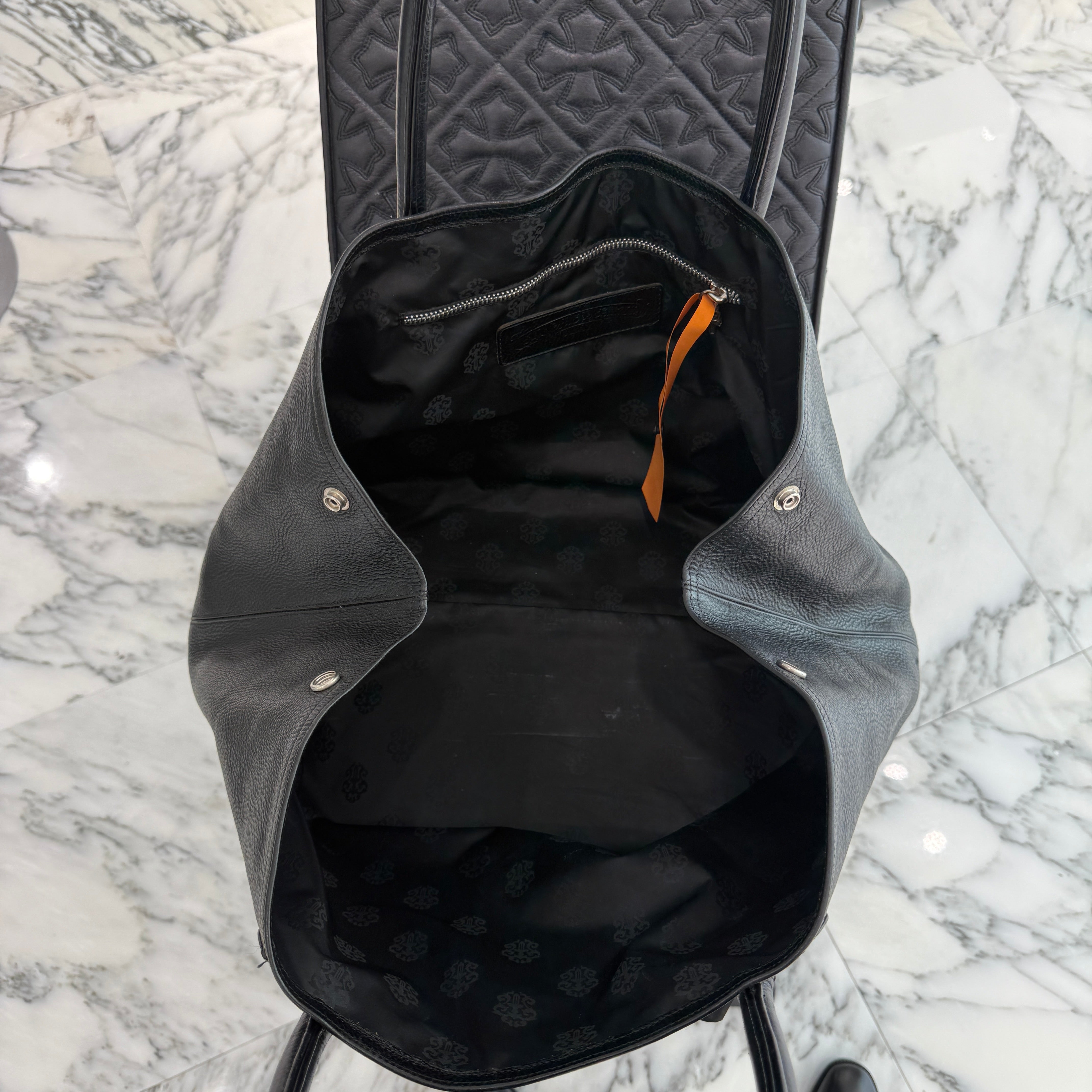 CHROME HEARTS 3 Cemetery Cross Patch FS Leather Tote Bag クロムハーツ 3セメタリークロスパッチ FS レザートートバッグ