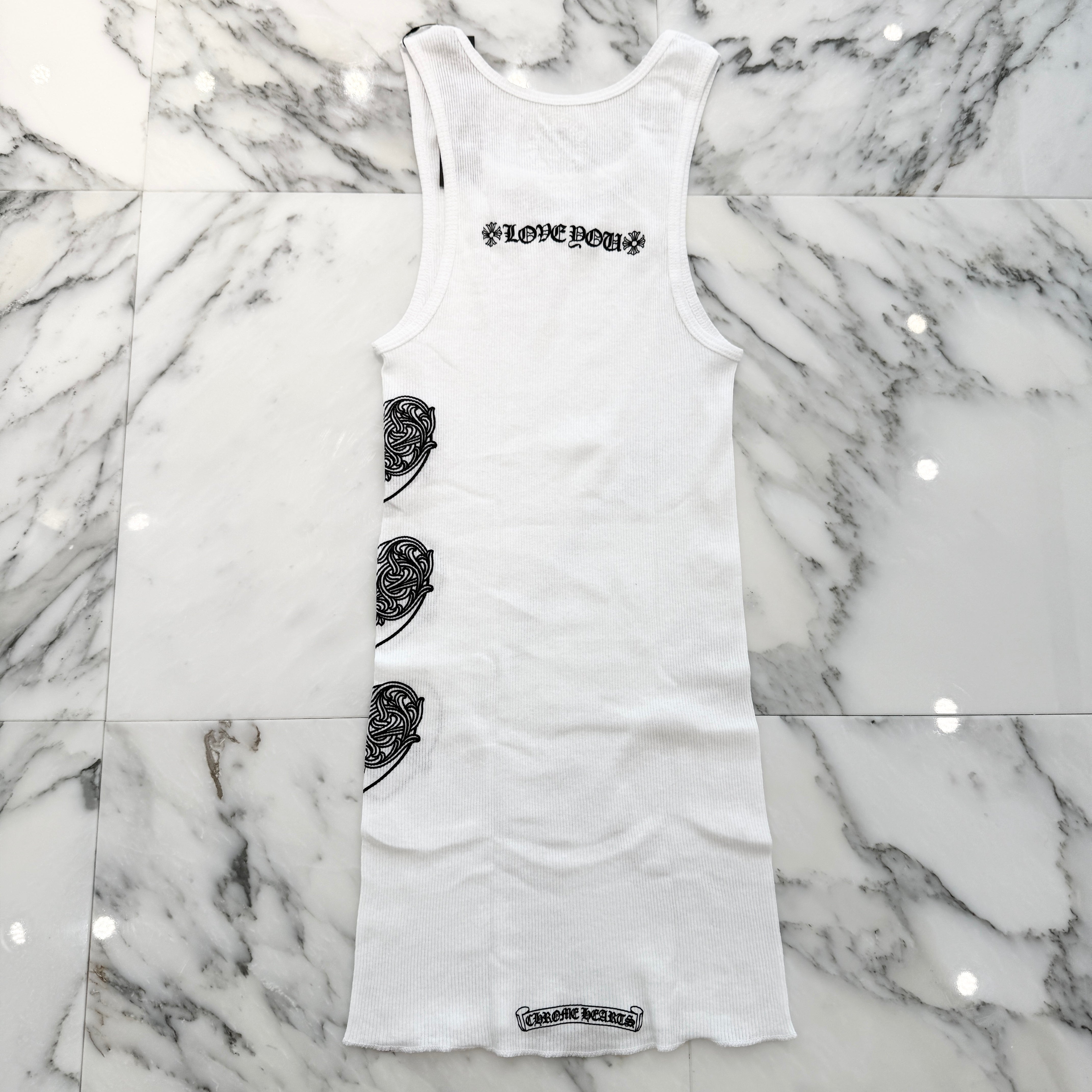 CHROME HEARTS Viny Heart "Love You" Rib Tank Top Size M クロムハ―ツ ヴィニーハート "ラブユー" リブ タンクトップ サイズM