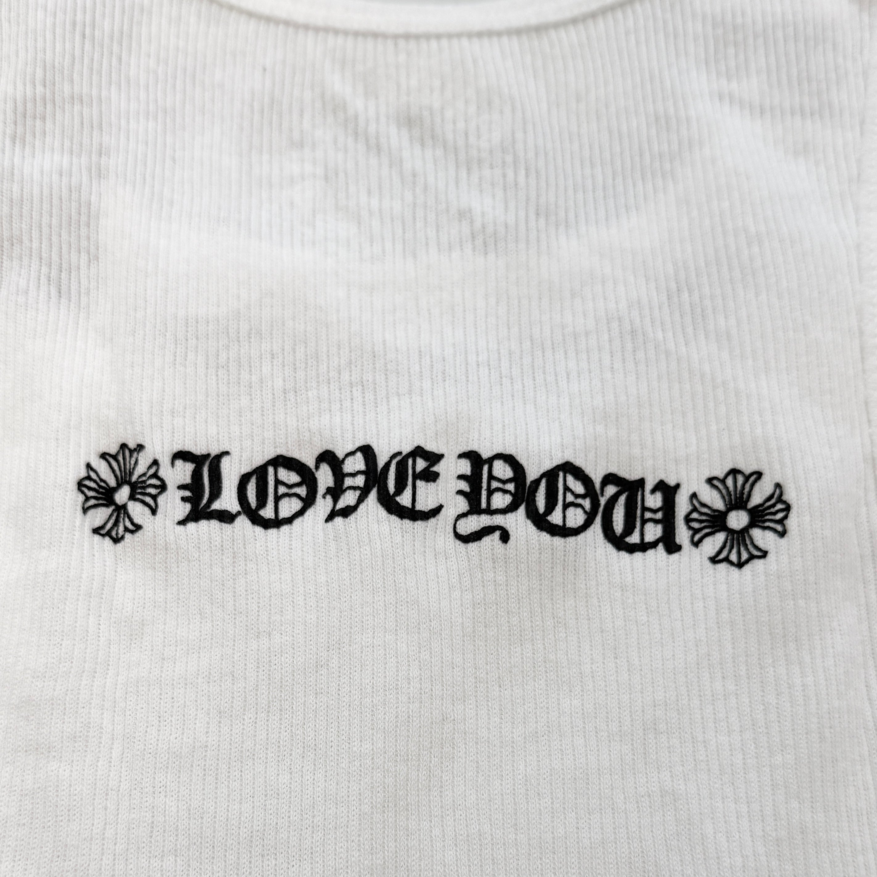 CHROME HEARTS Viny Heart "Love You" Rib Tank Top Size S クロムハ―ツ ヴィニーハート "ラブユー" リブ タンクトップ サイズS
