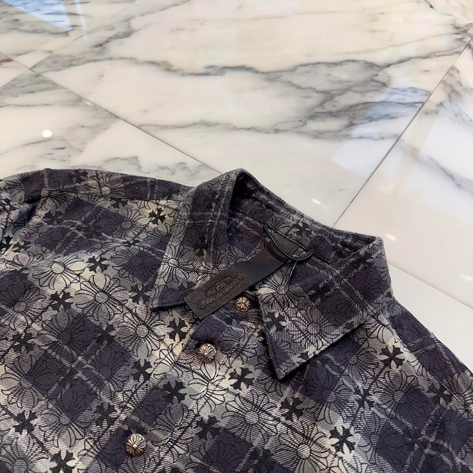 CHROME HEARTS Y NOT Loose Ends Check Shirt Size M クロムハーツ ワイノット ルーズエンド チェックシャツ サイズM