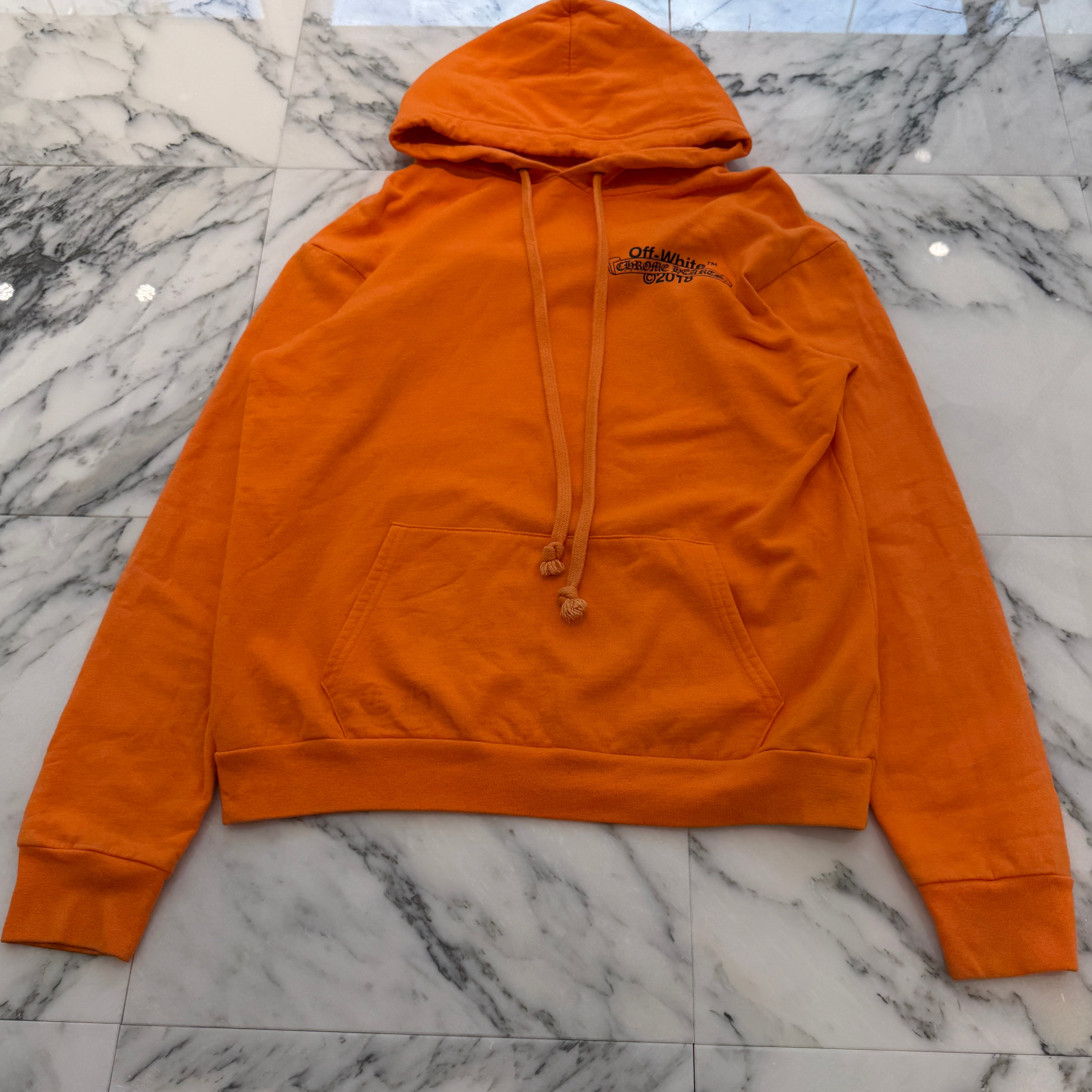 CHROME HEARTS × OFF-WHITE 2018SS Pullover Hoodie Size XL クロムハーツ × オフホワイト プルオーバーフーディ サイズXL