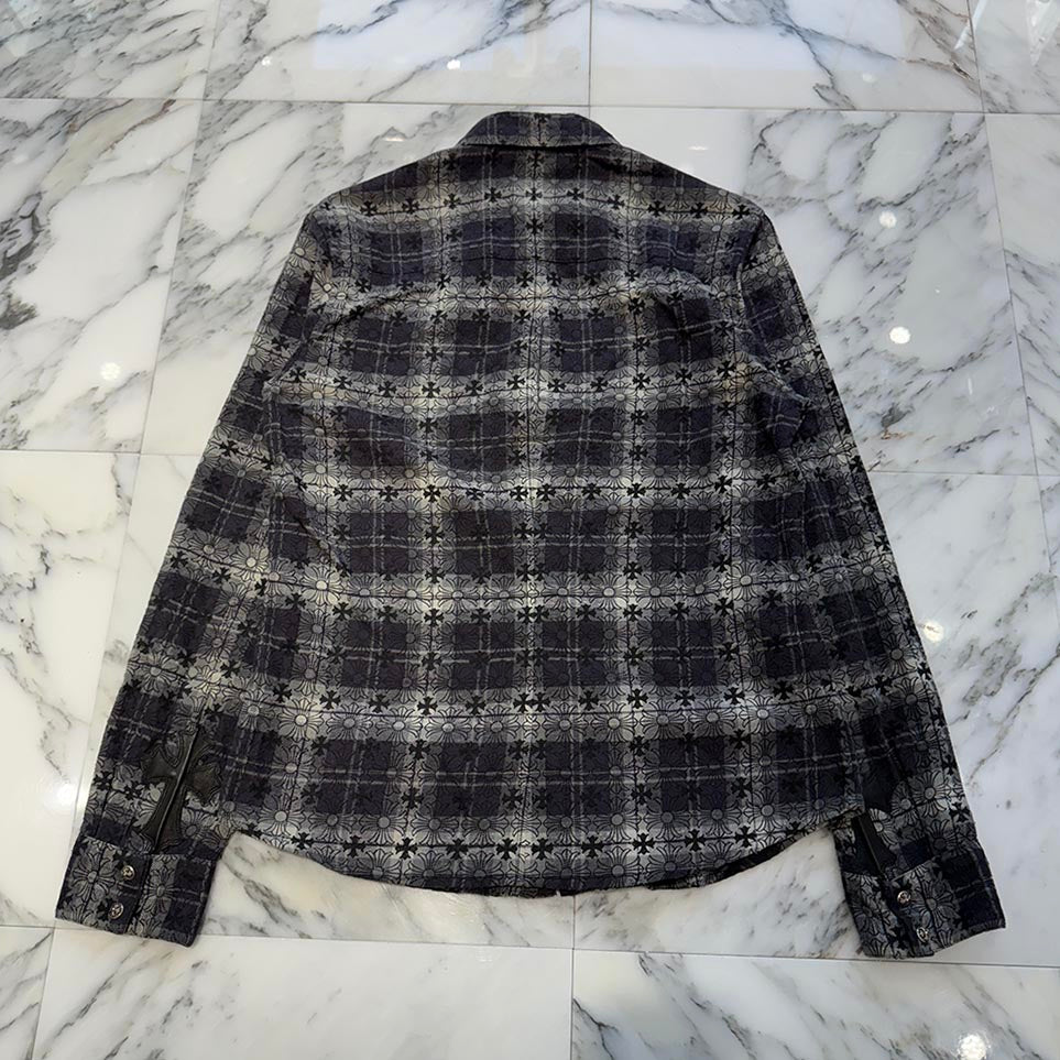 CHROME HEARTS Y NOT Loose Ends Check Shirt Size M クロムハーツ ワイノット ルーズエンド チェックシャツ サイズM