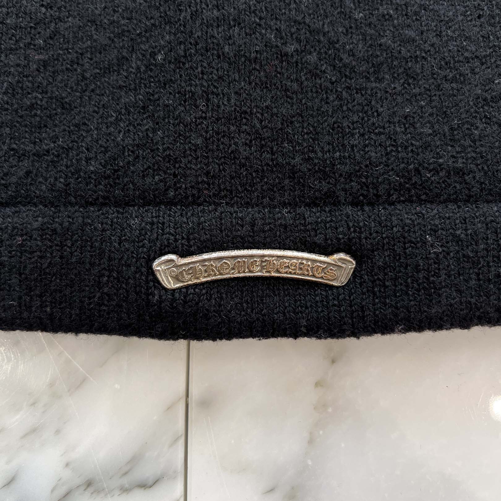 CHROME HEARTS Y NOT King Taco 3 Cemetery Cross Leather Patch Cashmere Knit Cardigan Size L クロムハーツ ワイノット キングタコ 3セメタリークロスレザーパッチ カシミアニット カーディガン サイズL