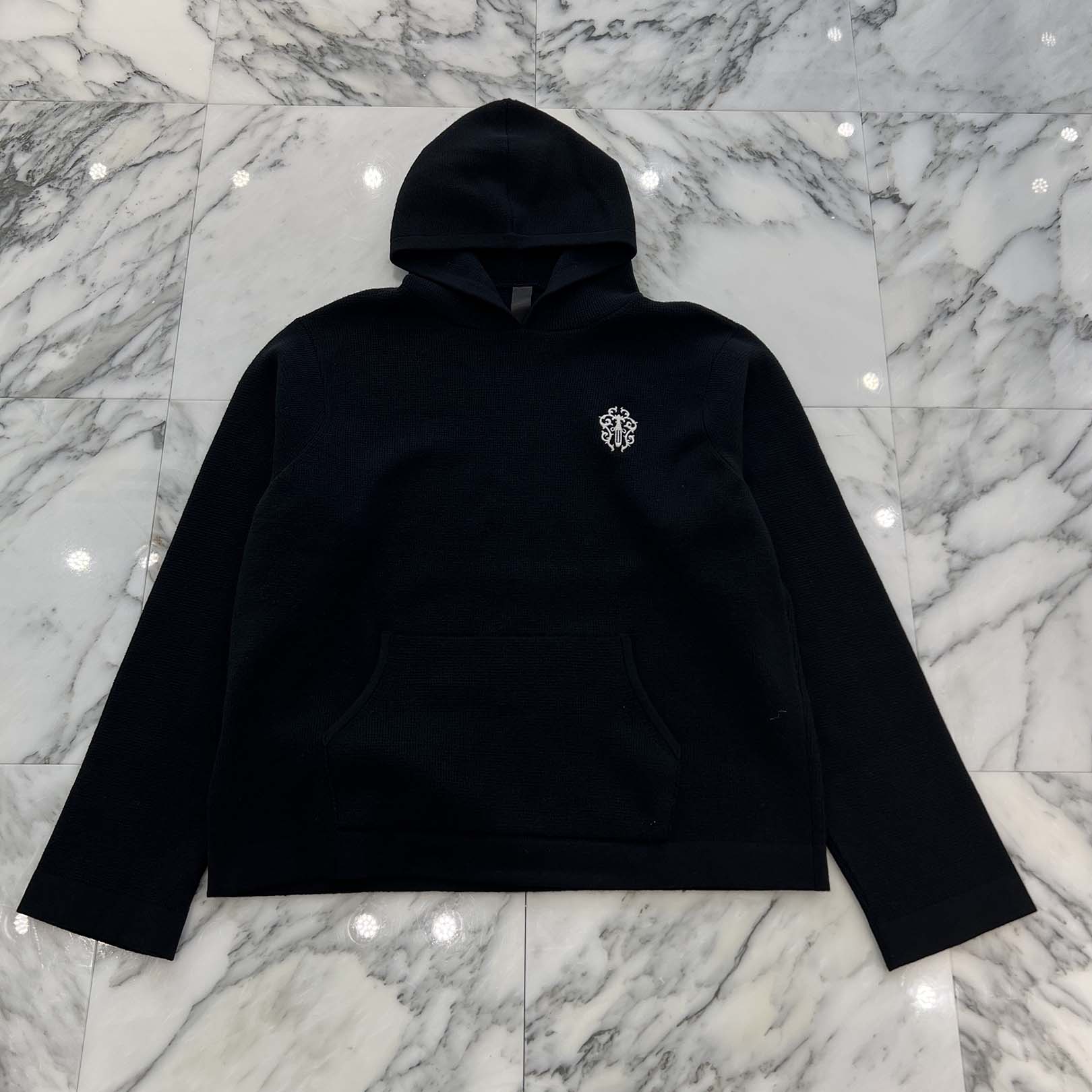 CHROME HEARTS YNOT Vine Dagger Embroidery Cashmere Knit Hoodie Size L クロムハーツ ワイノット ヴァインダガー ロゴ刺繍 カシミヤニットフーディー サイズL