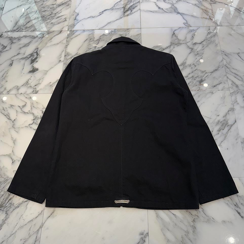 CHROME HEARTS Back Fleury Dagger Zip Denim Jacket Size XL クロムハーツ バックフレアニー ダガージップ デニムジャケット サイズXL