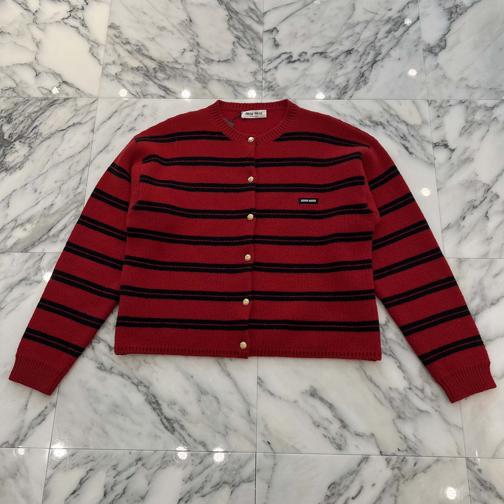 MIU MIU 2024AW Shetland Knit Cardigan MMF899 Size 42 ミュウミュウ シェットランド ニットカーディガン サイズ42