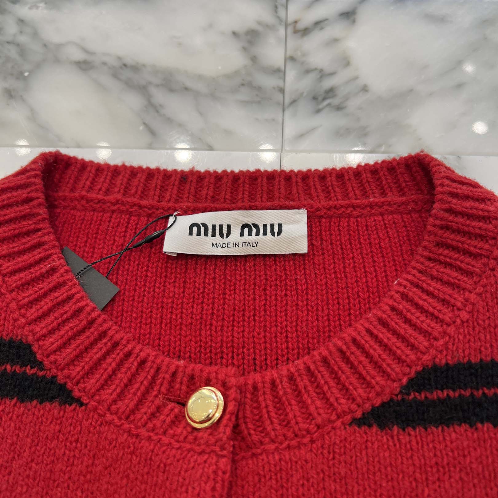 MIU MIU 2024AW Shetland Knit Cardigan MMF899 Size 42 ミュウミュウ シェットランド ニットカーディガン サイズ42
