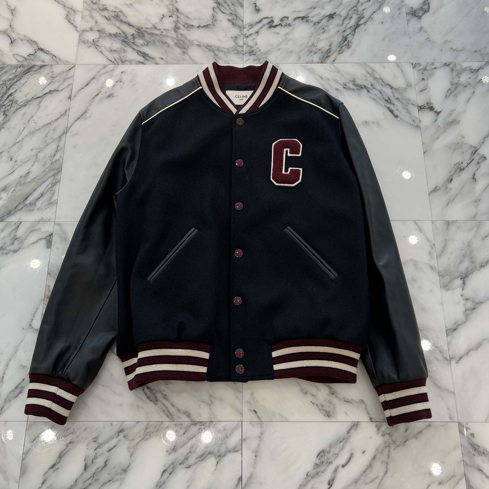 CELINE 2022SS Classic Wool Teddy Jacket 2V29T896C.14BU Size 52 セリーヌ クラシック ウール テディジャケット サイズ52