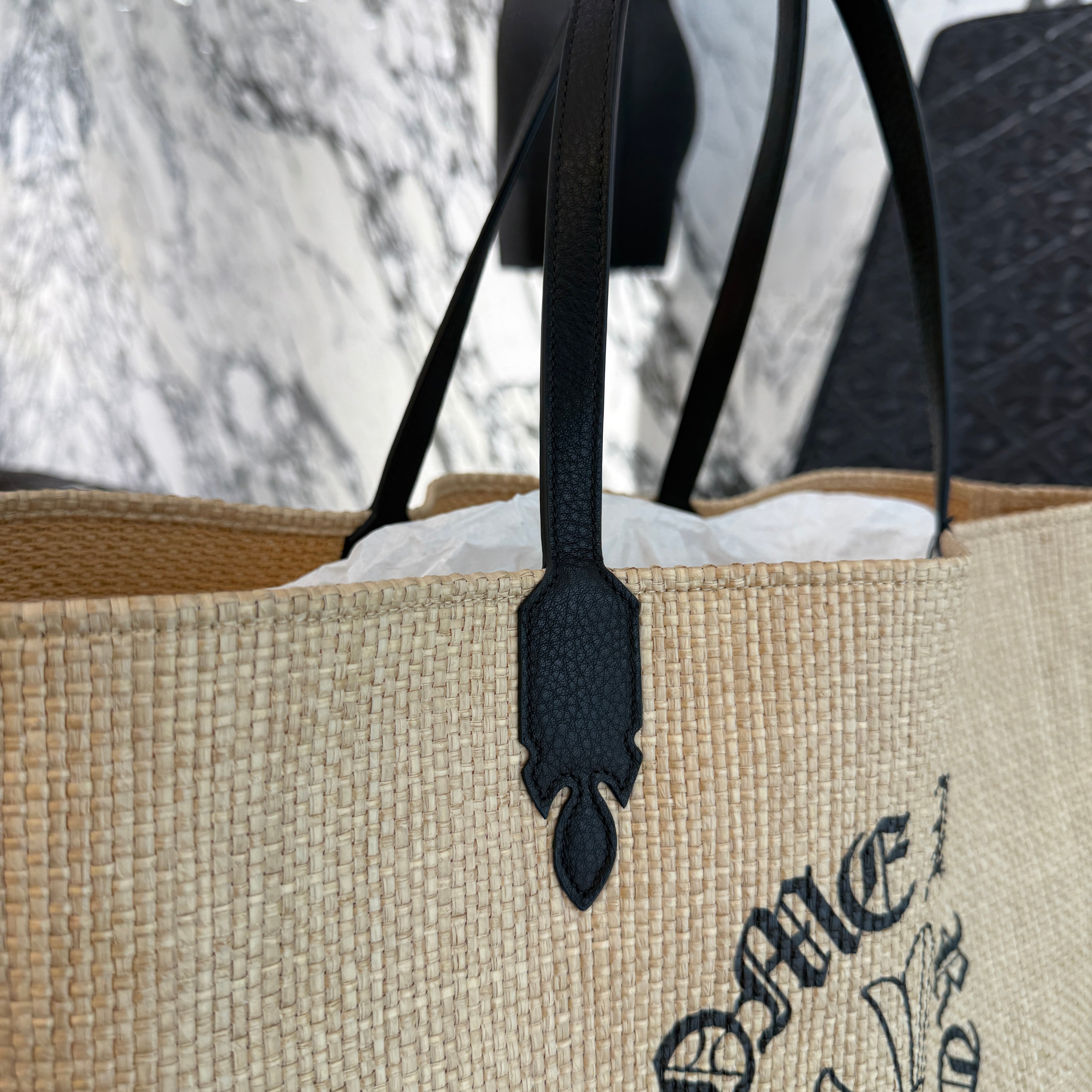 新品クロムChromeHeartsトートバッグ籠ビーチベージュラージサイズ CHROME HEARTS CH Cross Print Large Beaches Bag クロムハーツ