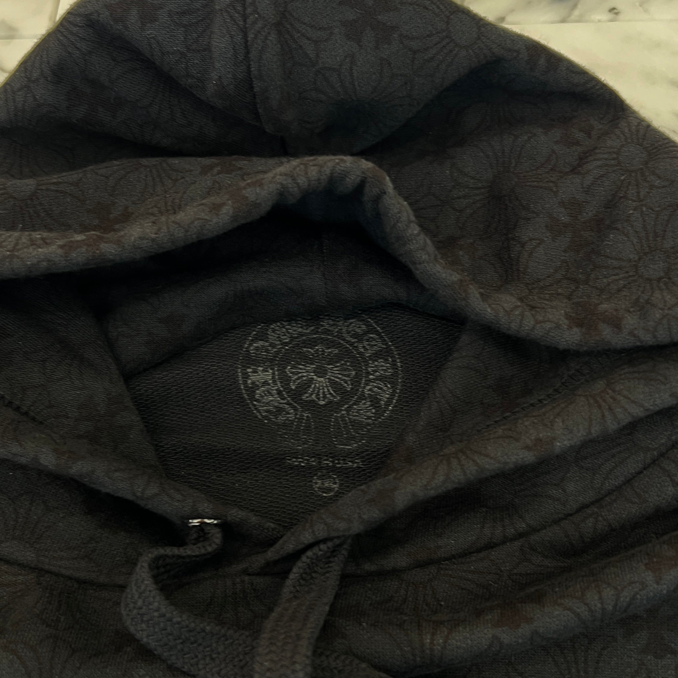 CHROME HEARTS Vertical Logo CH Plus Pullover Hoodie Size XXL クロムハーツ ヴァーティカルロゴ CHプラス総柄 プルオーバーフーディ サイズXXL