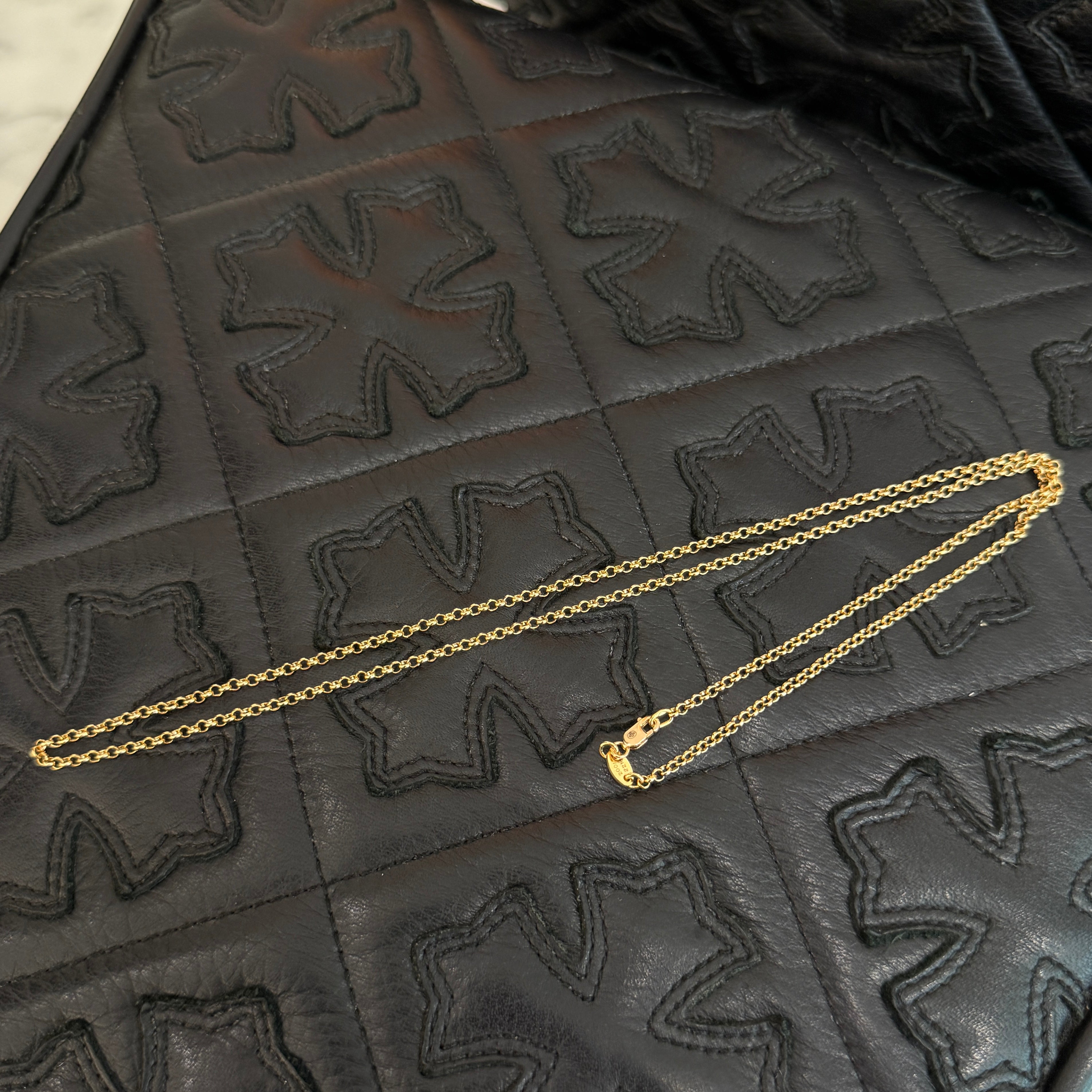 CHROME HEARTS 22K Roll Chain Necklace Size 24 Inch クロムハーツ 22K ロールチェーン ネックレス サイズ24インチ